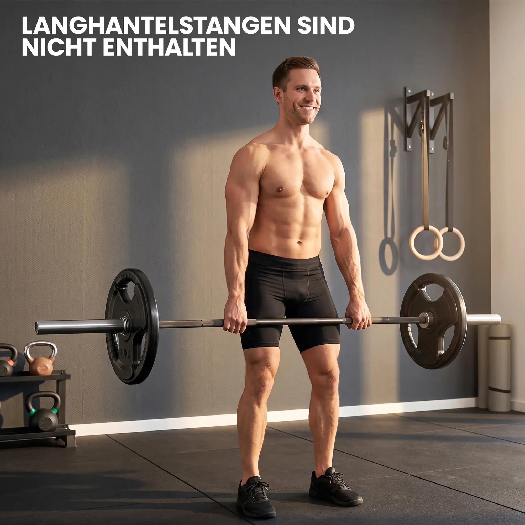 Disques de musculation, lot de 2, 10 kg par disque, trois poignées, revêtement e 9/9