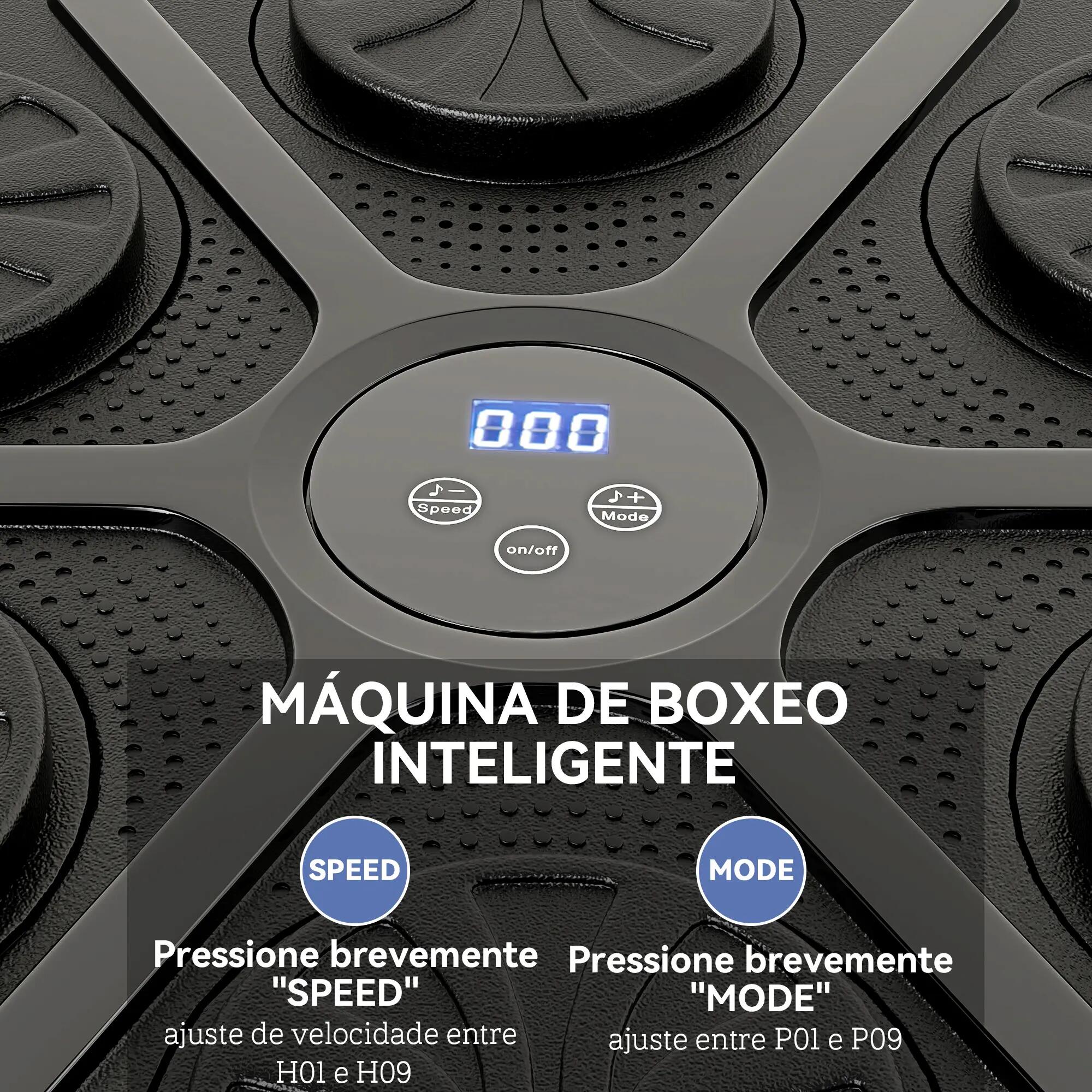 Salle de boxe musicale murale avec 9 modes de vitesse, gants, connexion Bluetoot 6/9