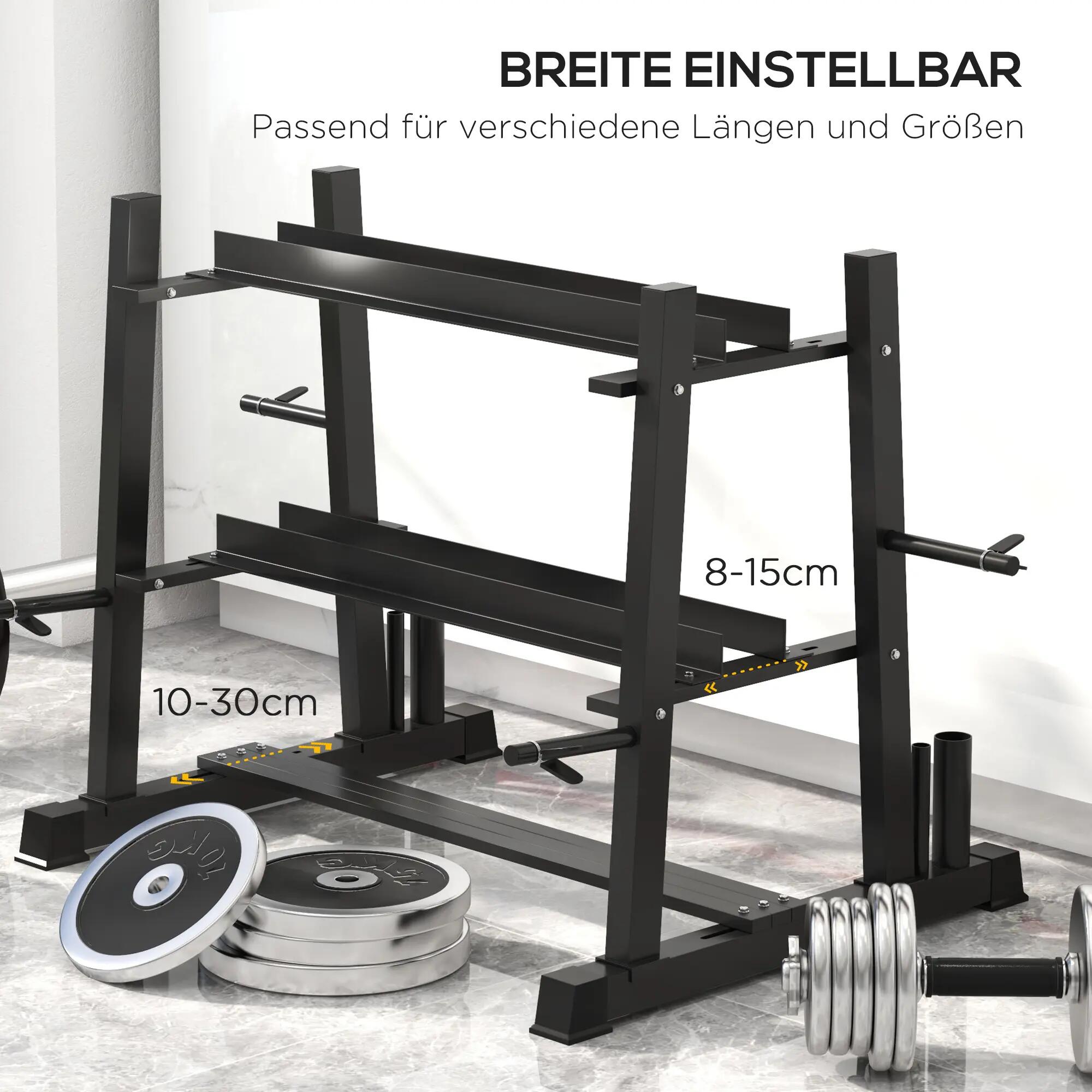 Support pour haltères, kettlebells et disques de poids, 3 niveaux, réglable, en 7/9