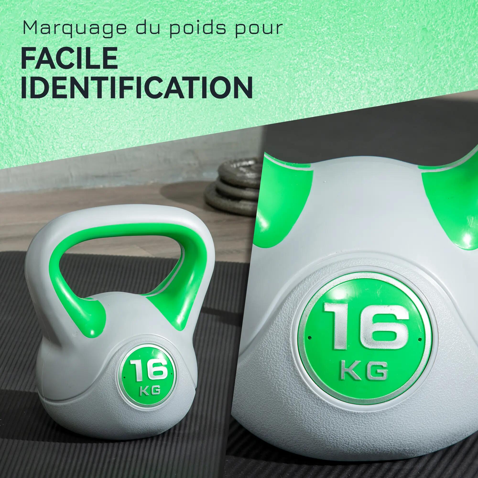Kettlebell 16 kg, Haltère avec Poignée Ergonomique, Haltère à Boule, Musculation 7/9