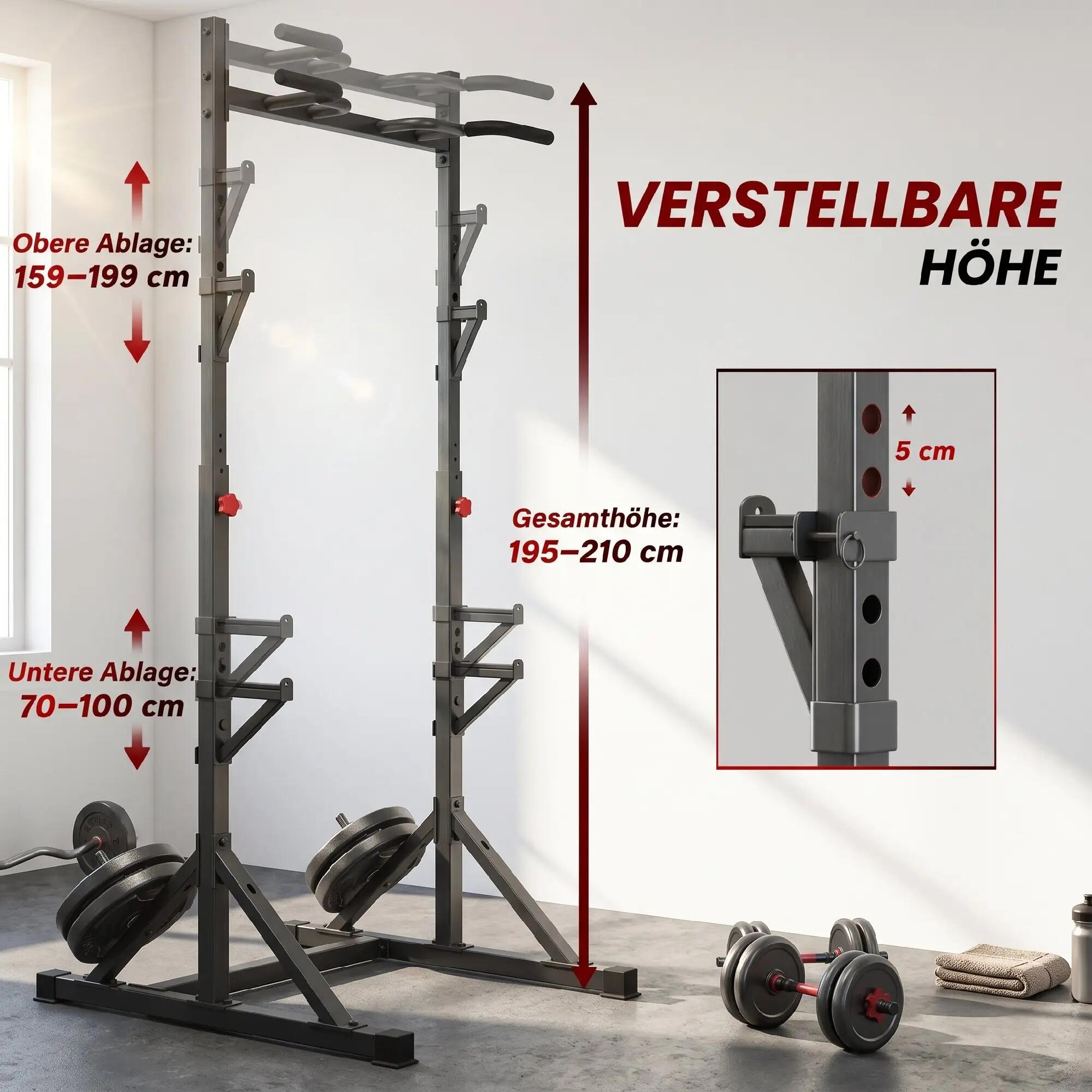 Tour de musculation autoportante avec supports pour haltères, en acier, supporta 7/9