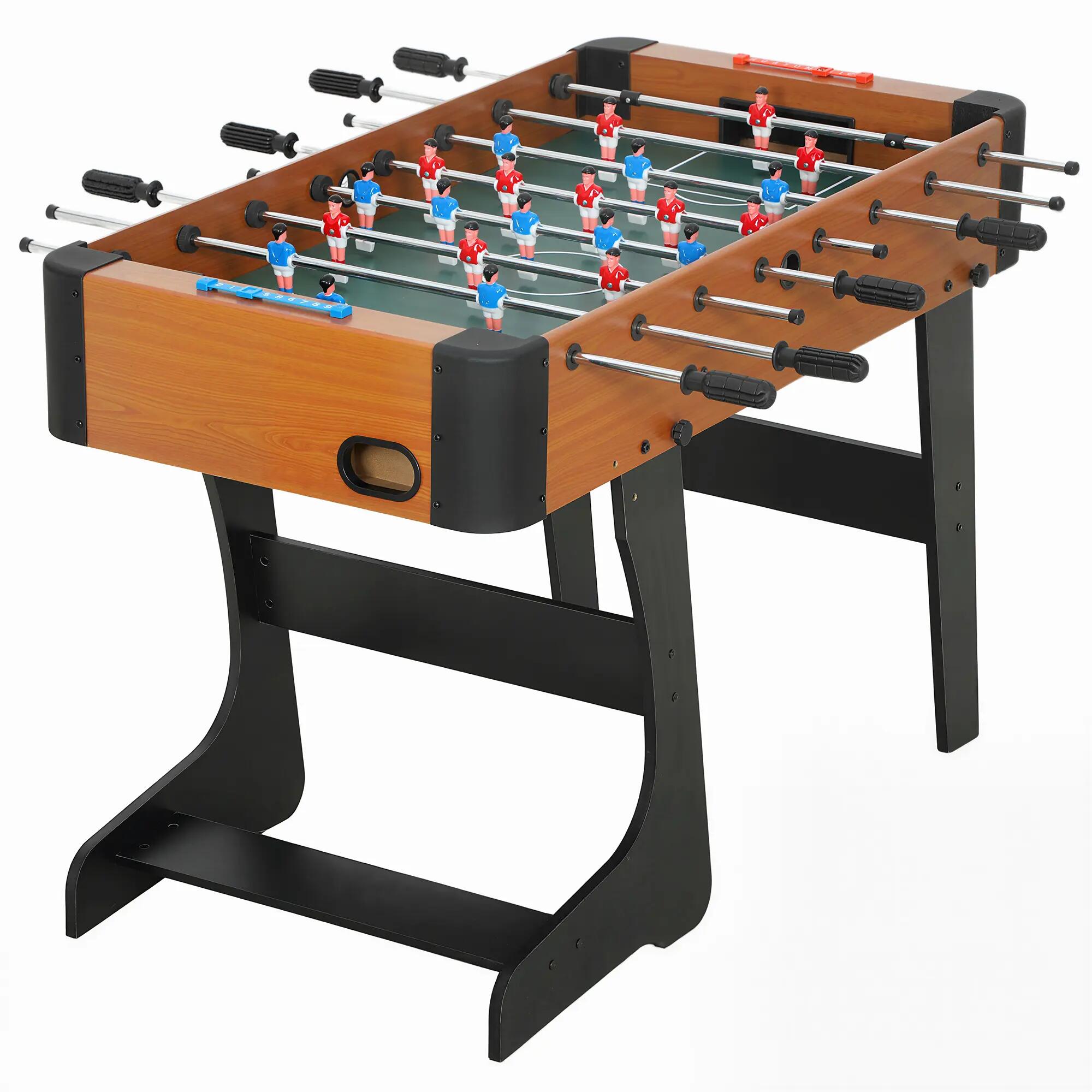 Babyfoot pliable - 22 joueurs, 2 ballons, 4 + 4 poignées, compteurs - bois noir 4/5