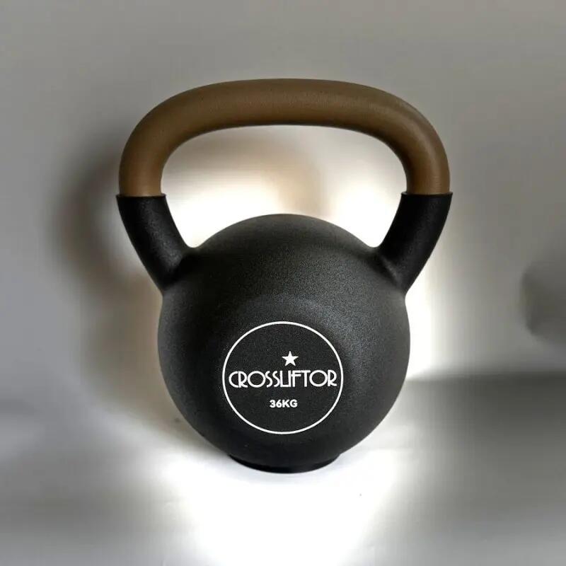 Kettlebell Cover Color - 36 kg, boule fonte PU, anse large antidérapante 2/5