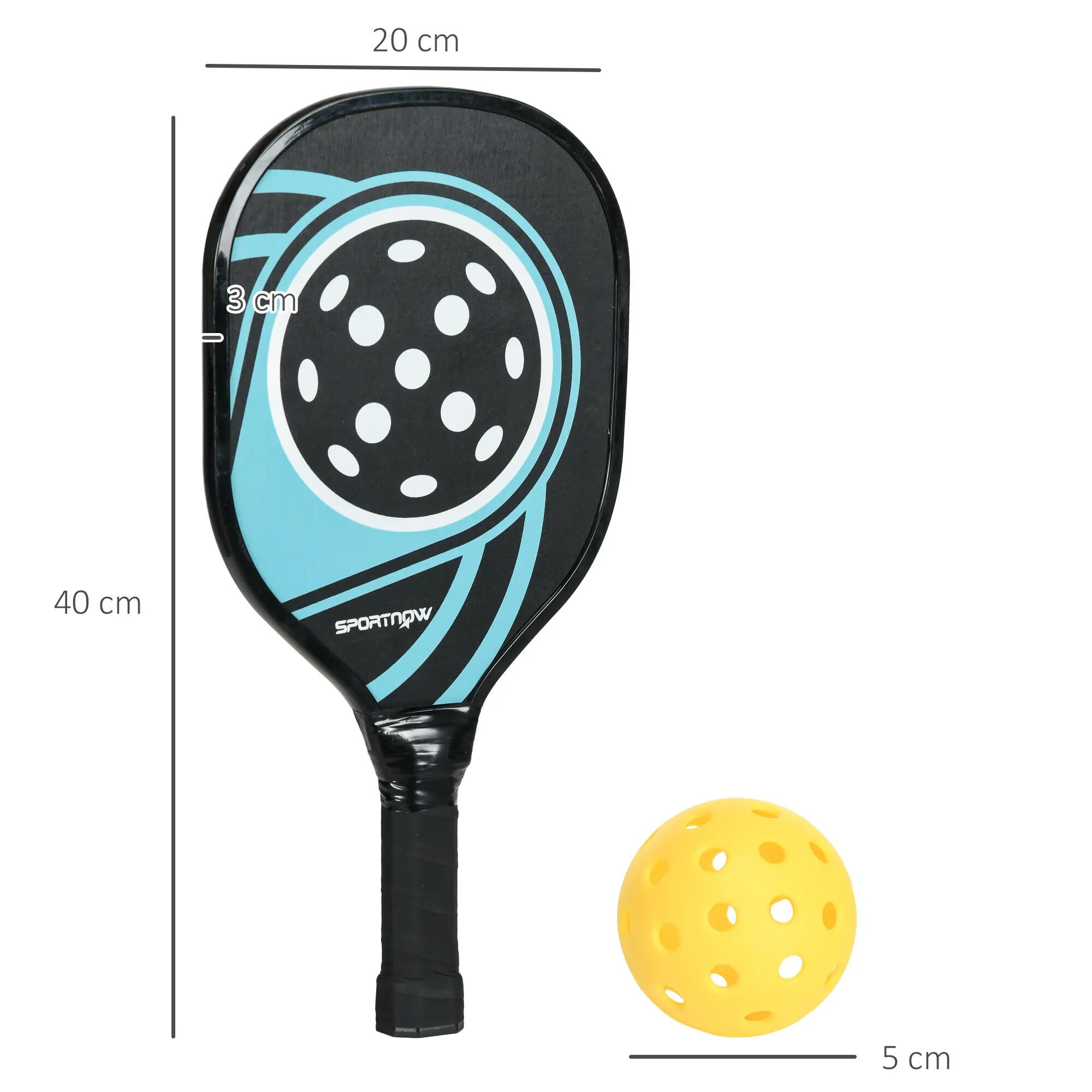 Lot de 4 raquettes de pickleball 4 balles jaune et sac de transport bleu noir 3/5