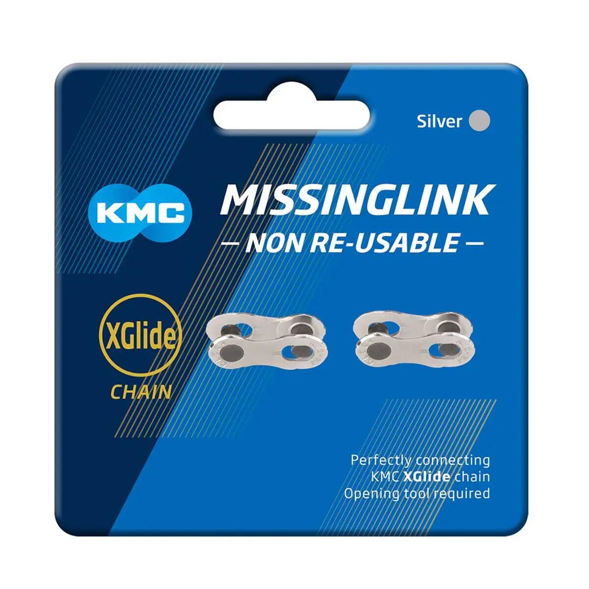 KMC MissingLink X-Glide 9/10/11x Joining links Silver 9,10.11 Speed 2/7