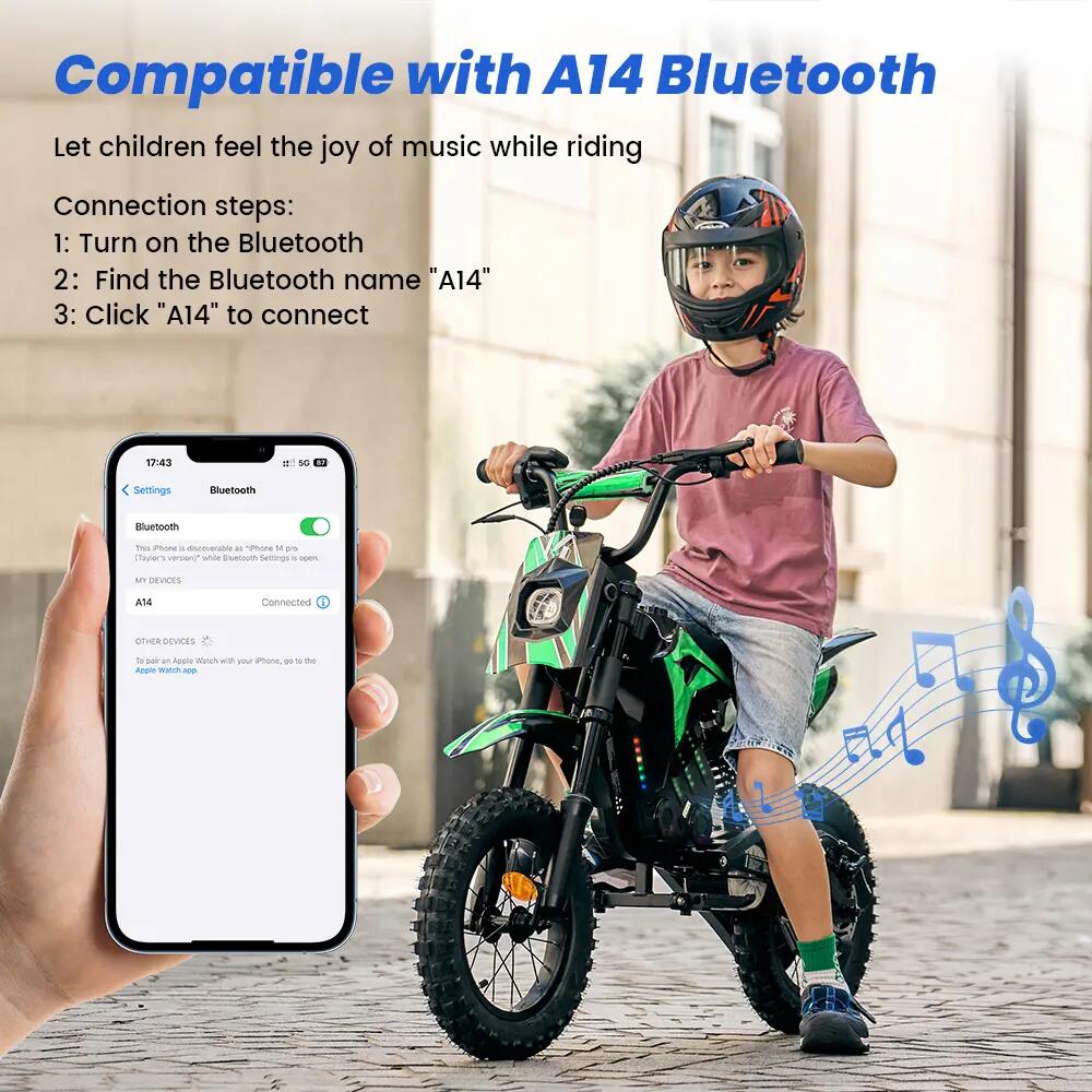 Moto eléctrica iScooter A14 para niños, con neumáticos todoterreno 4/5