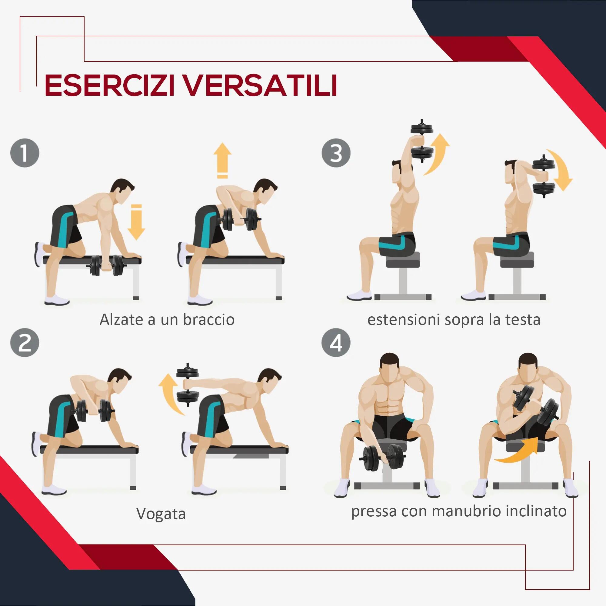 Ensemble d'haltères de 20 kg (4 x 2,5 kg, 4 x 2 kg) avec 8 disques de 2 kg et 2, 9/9