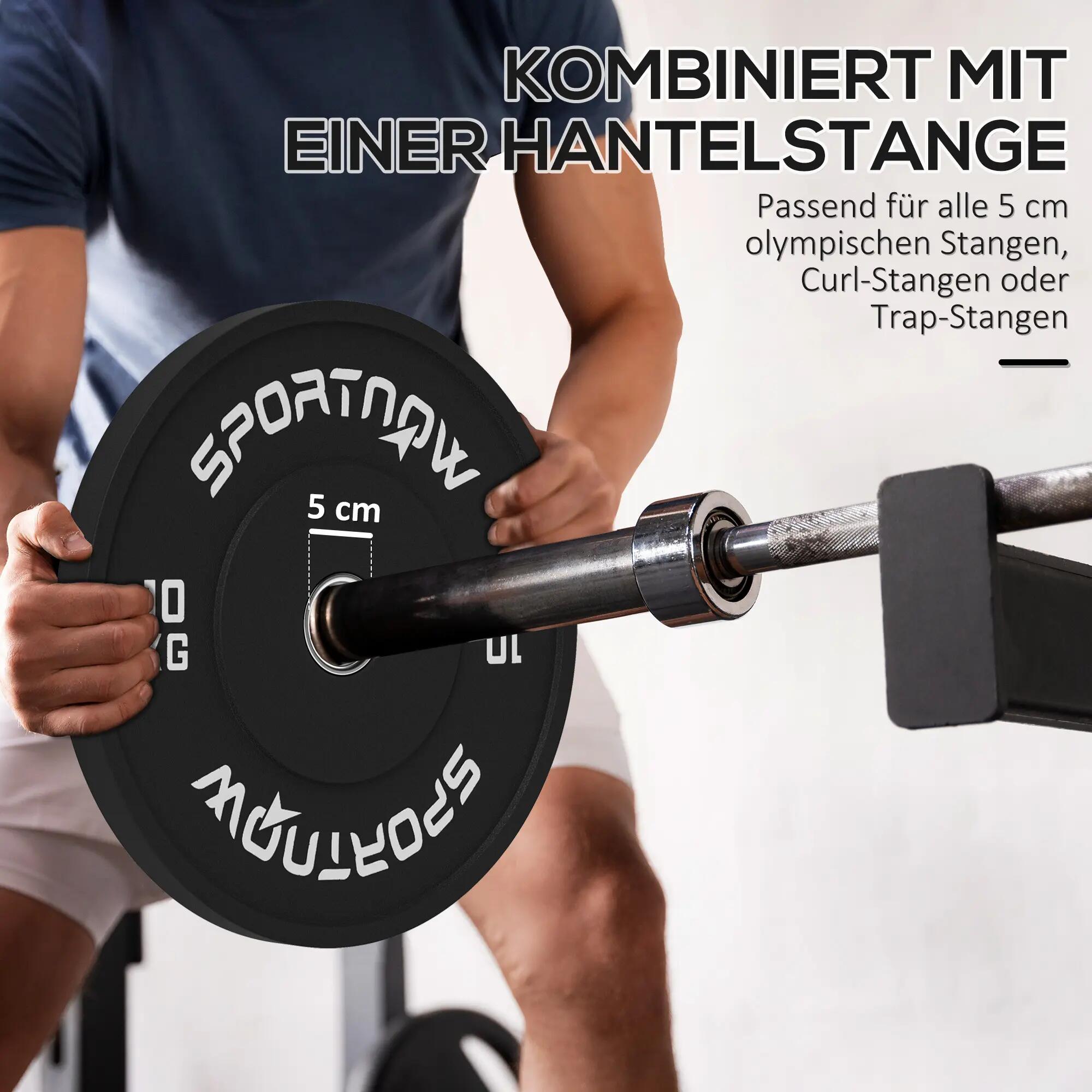 Jeu de disques de musculation, 2 x 10 kg, standard olympique, en caoutchouc, sil 7/9