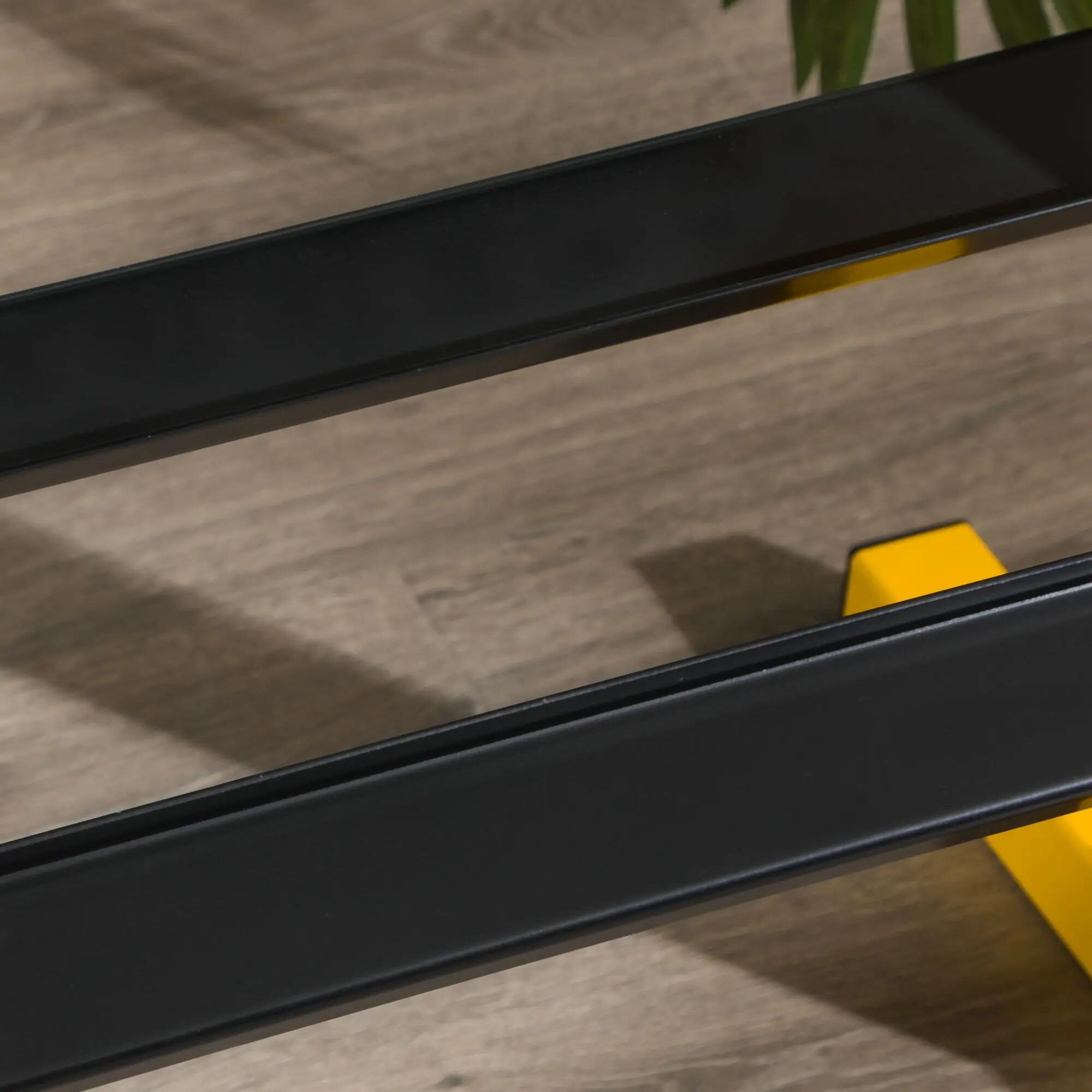 Support pour haltères, jusqu'à 270 kg, 2 étagères, structure en acier, jaune, 92 8/9