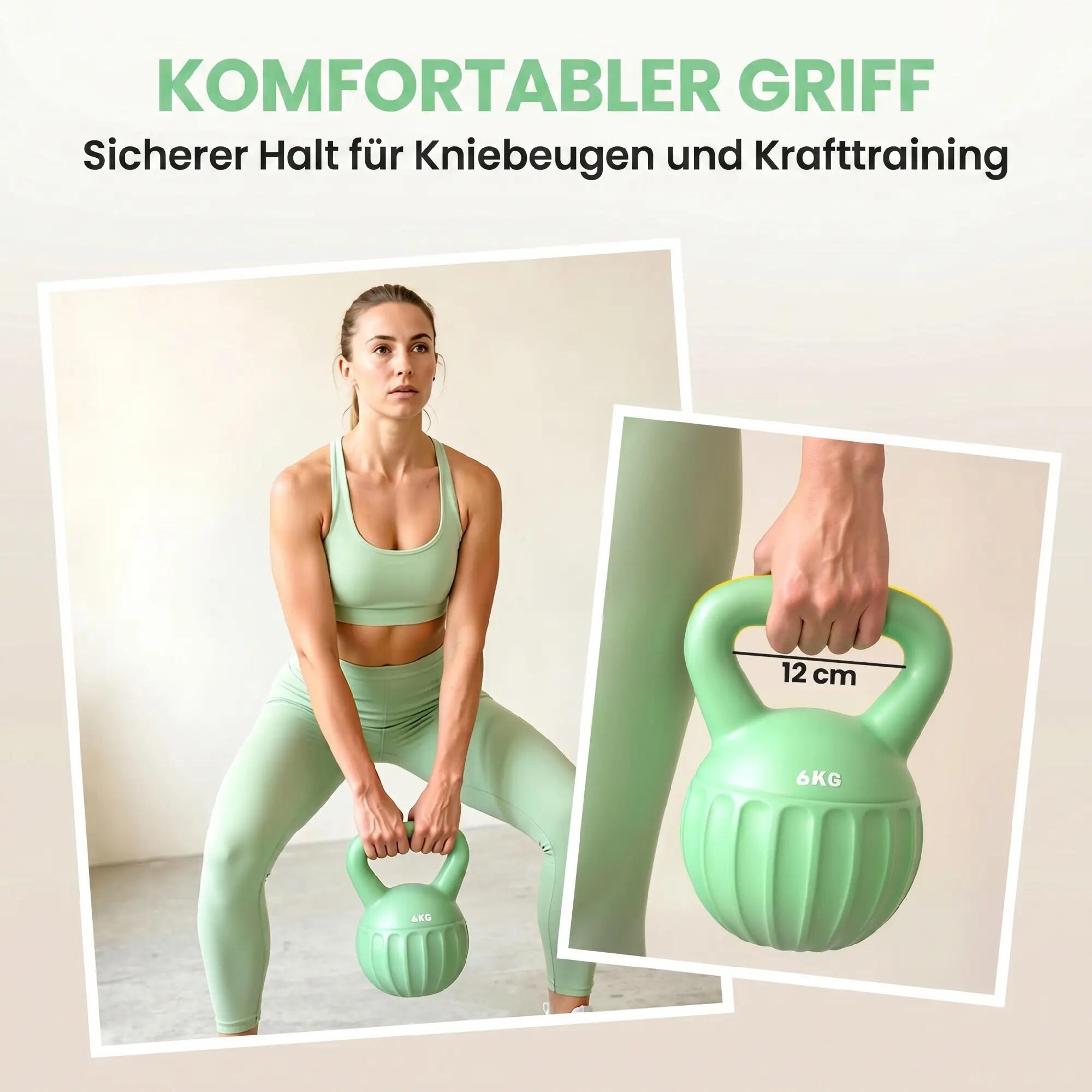 Kettlebell de 6 kg lesté de sable, idéal pour les débutants, musculation à domic 8/9