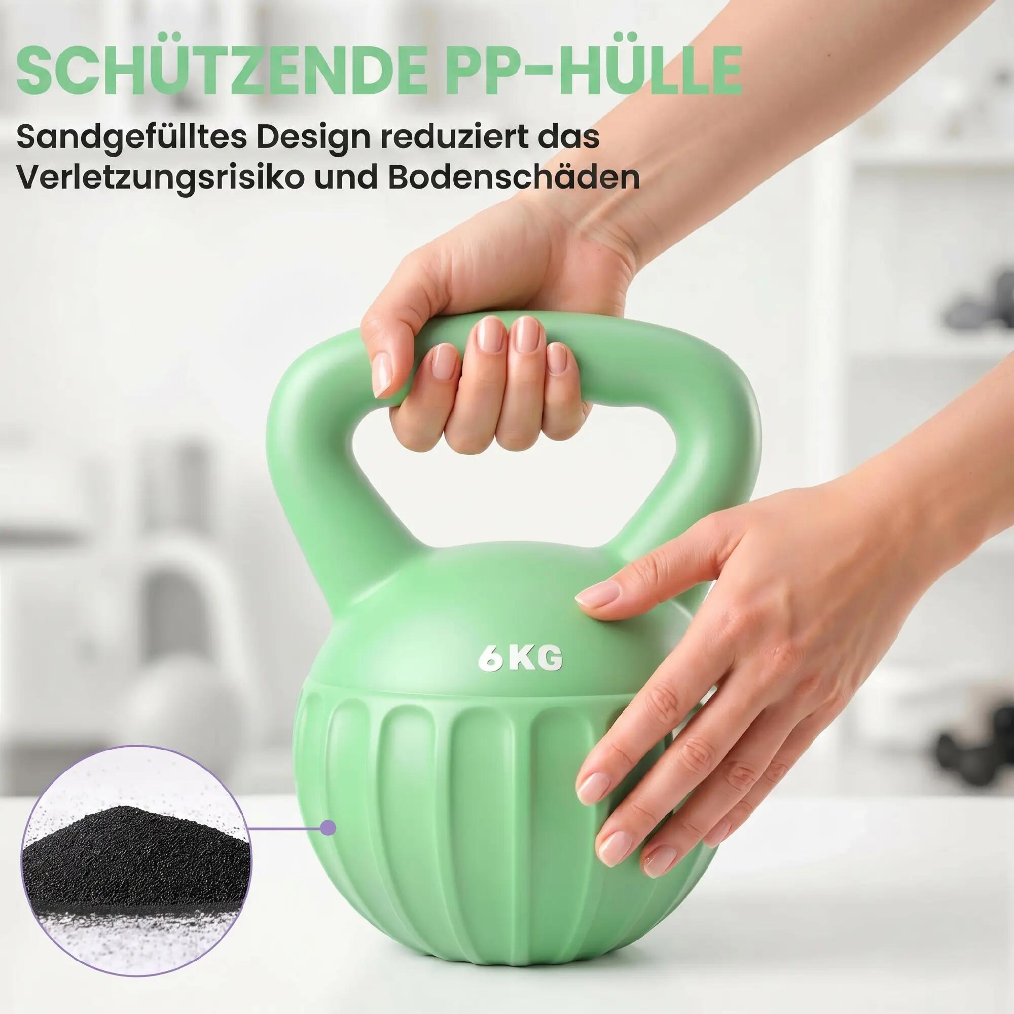 Kettlebell de 6 kg lesté de sable, idéal pour les débutants, musculation à domic 7/9