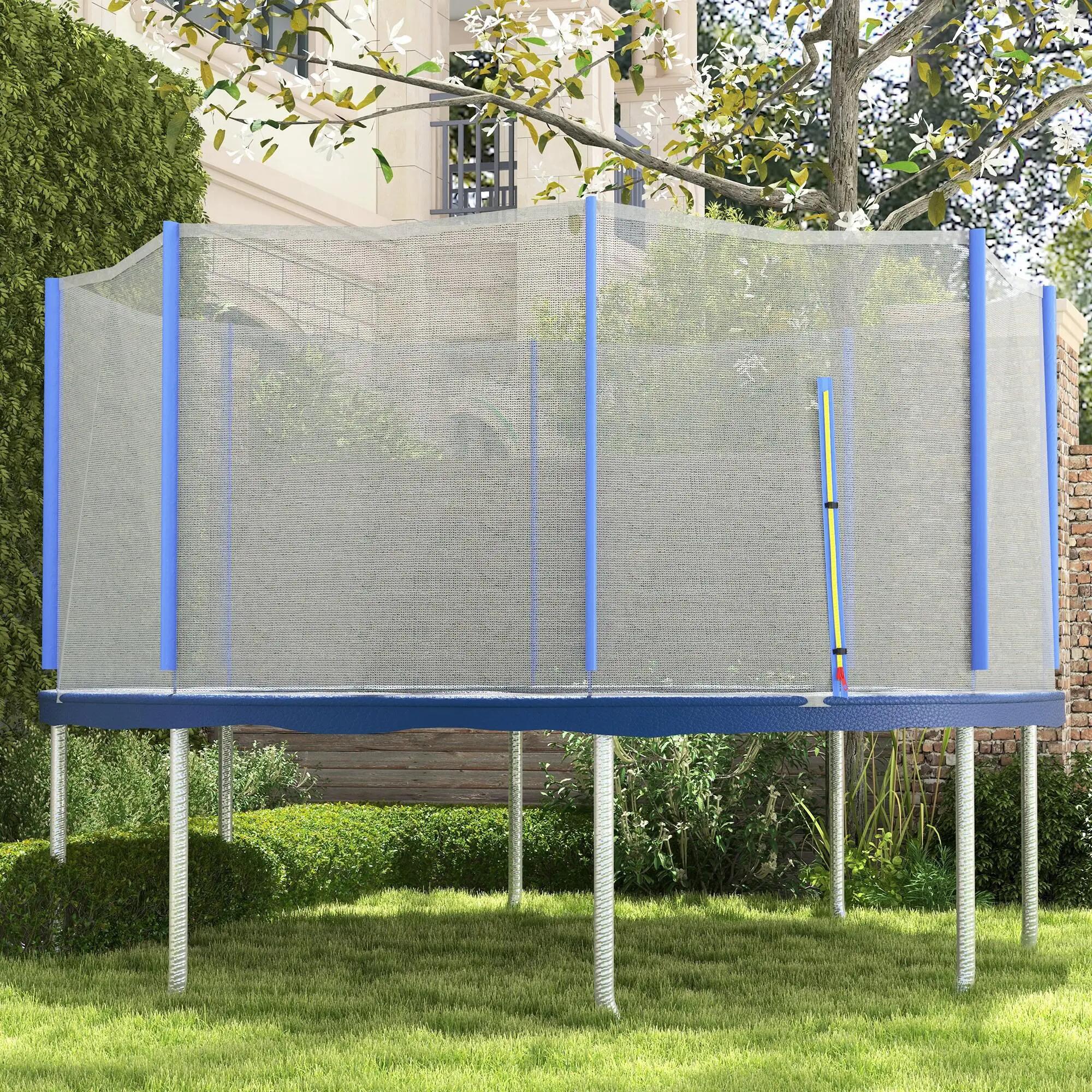 Filet de sécurité trampoline porte zipée Ø 366 cm 8 poteaux 2/5