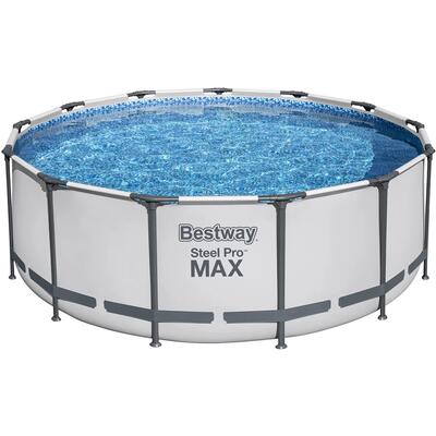 Bestway zwembad set steel pro max licht grijs