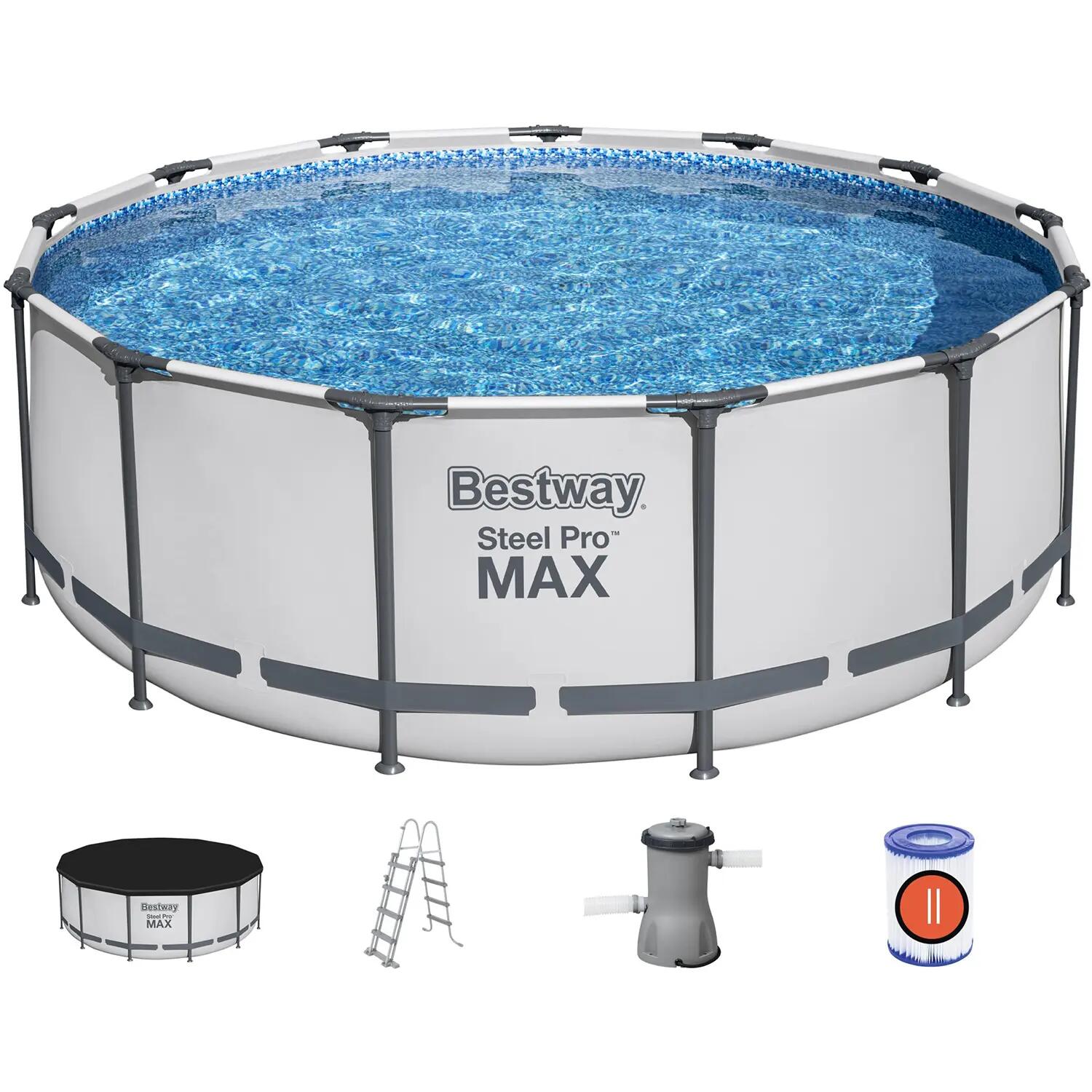 Bestway Zwembad set Steel Pro MAX Licht grijs 3/6