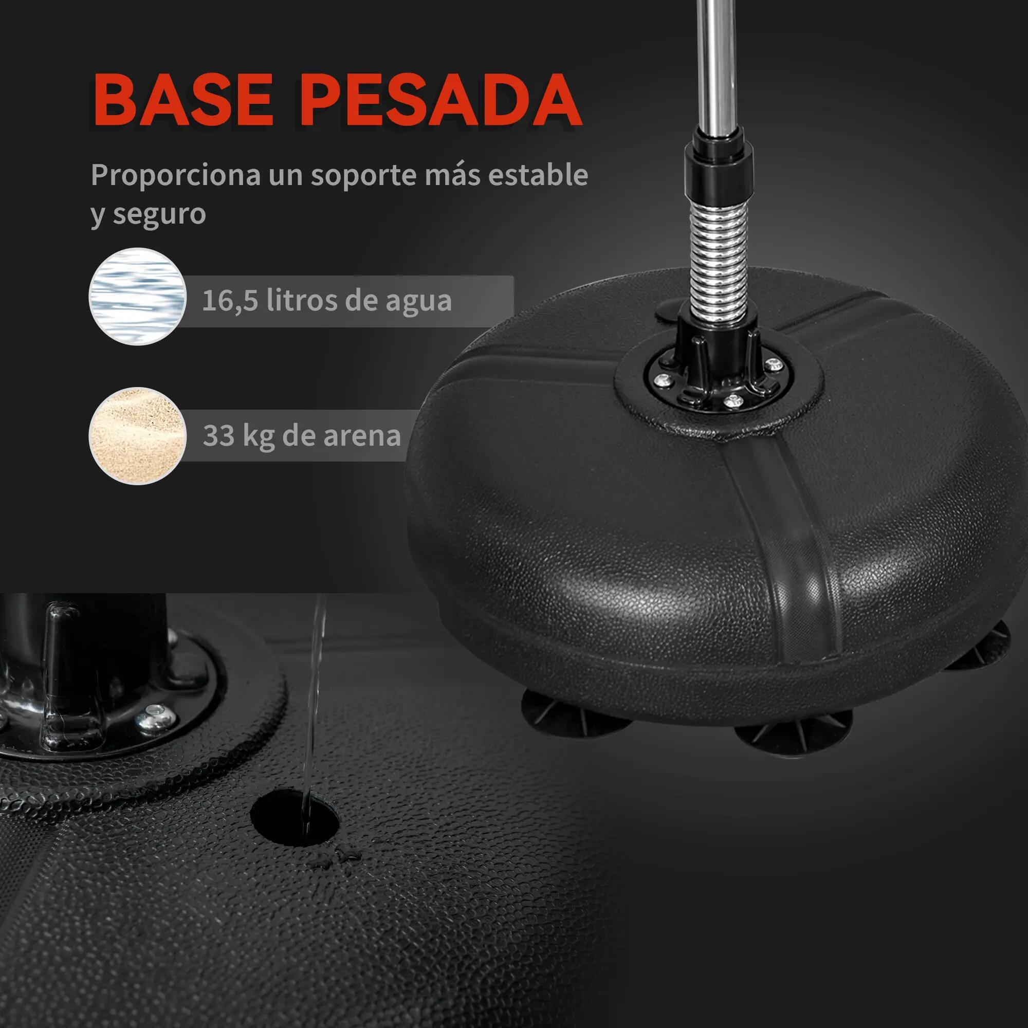 Sac de frappe autoportant à 4 hauteurs réglables, base lestable, gants et gonfle 9/9