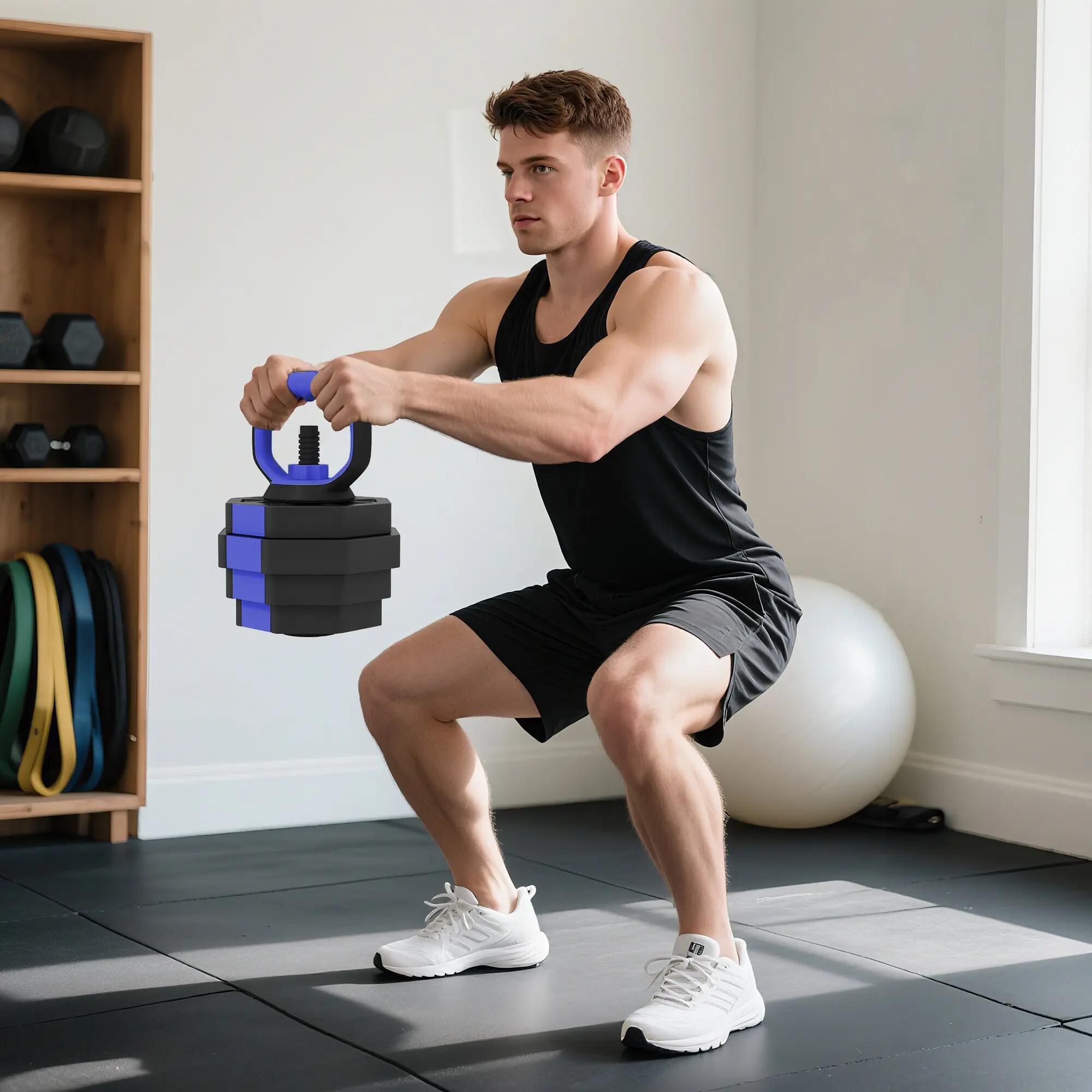 Ensemble haltères musculation 4-en-1 - Haltères, kettlebell, push-up 4/5