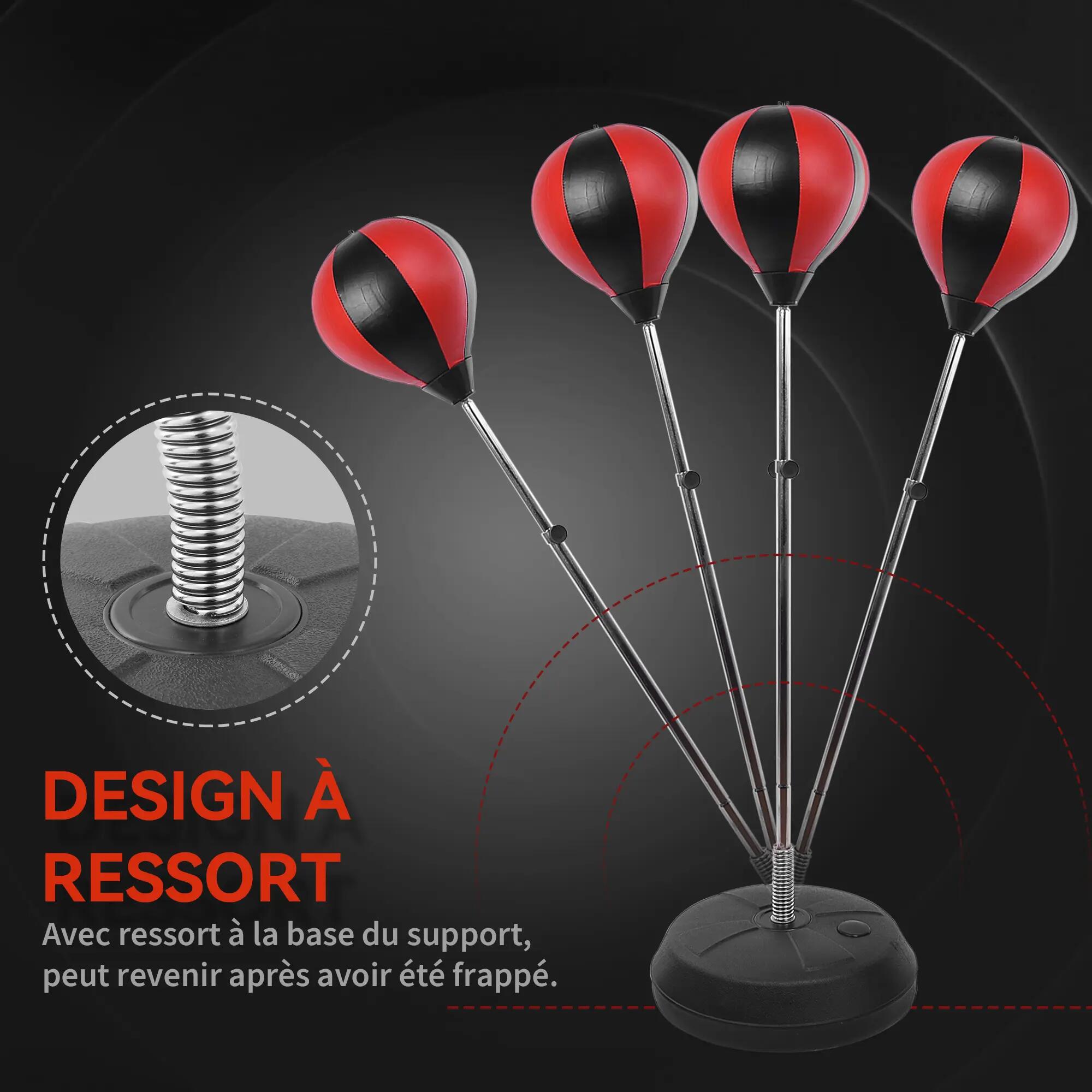 Sac de Frappe sur Pied Punching ball sur pied réglable en hauteur 126-144 cm ave 9/9
