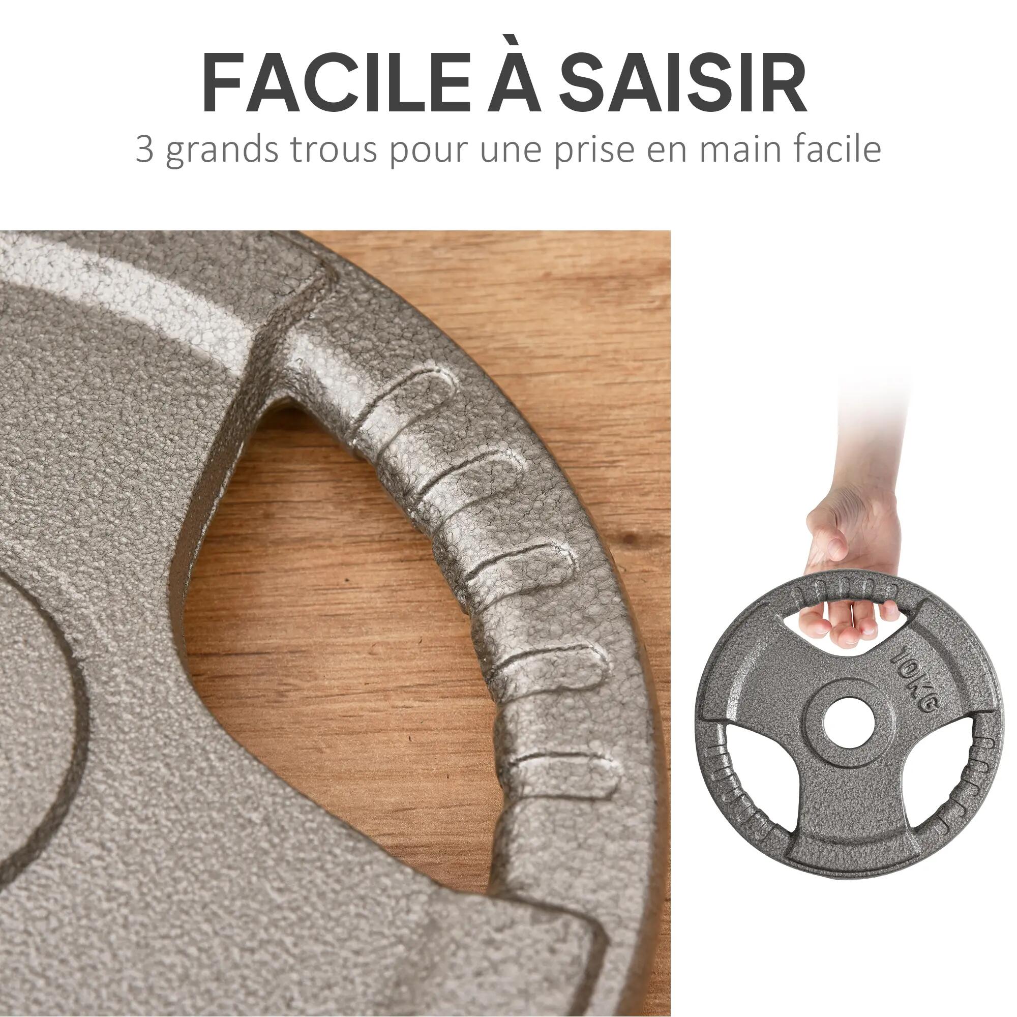 Disques de poids 2,5/2,5/5/5 Kg - 4 poids - acier 5/5