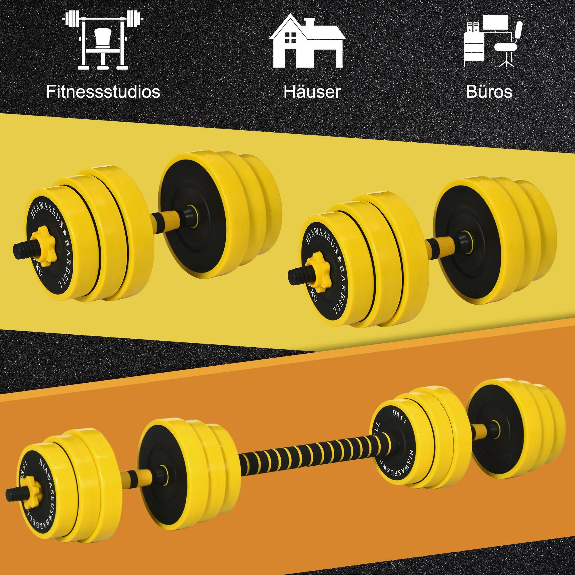 Haltères et barre de 25 kg, kit d'haltères ergonomique 3 en 1 réglable, 12 disqu 8/9