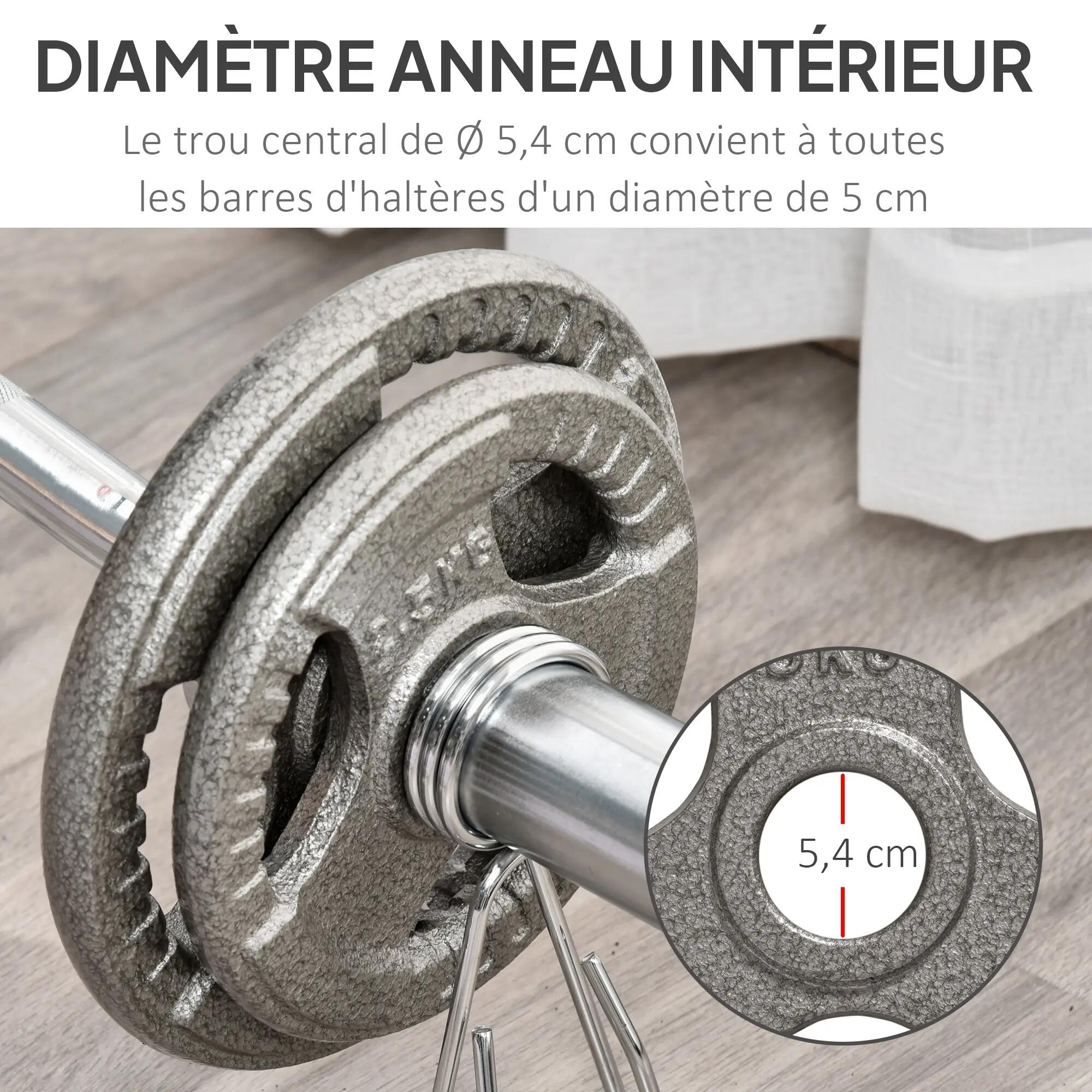 Disques de poids 2,5/2,5/5/5 Kg - 4 poids - acier 4/5
