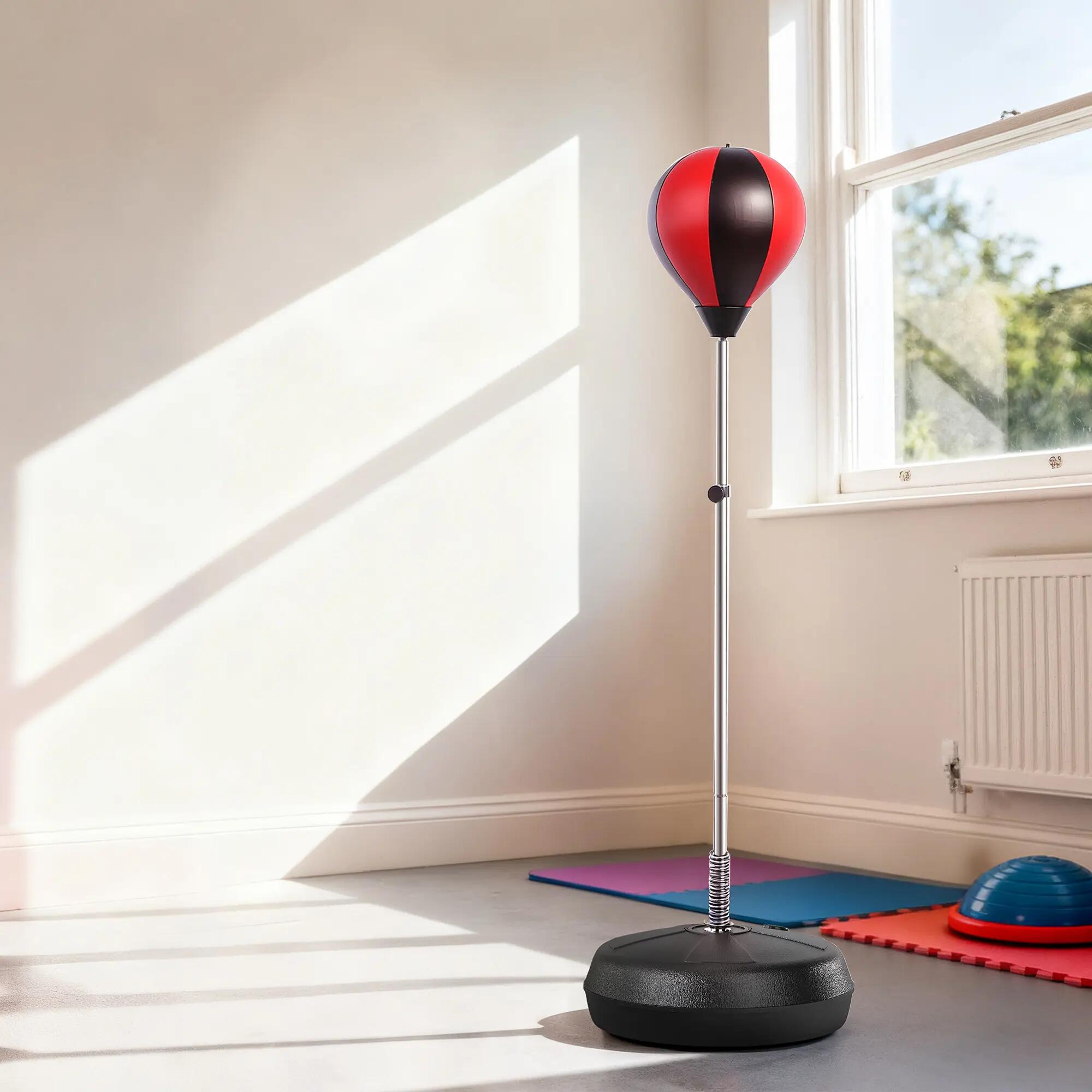 Sac de Frappe sur Pied Punching ball sur pied réglable en hauteur 126-144 cm ave 3/9