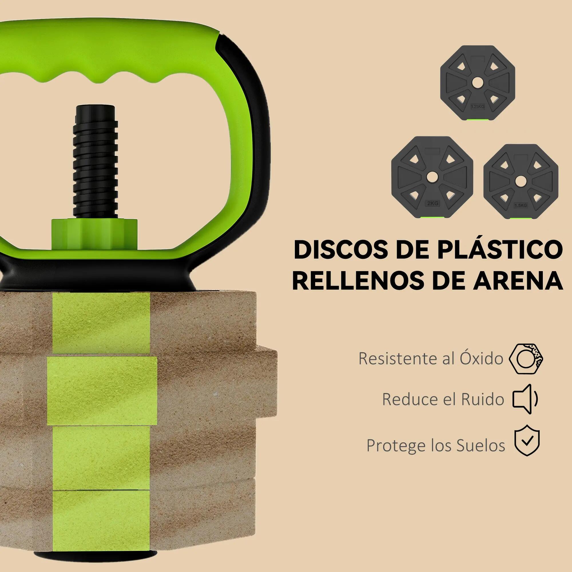 Ensemble d'haltères réglables 20 kg 6 en 1 comprenant kettlebell, barre d'haltèr 9/9