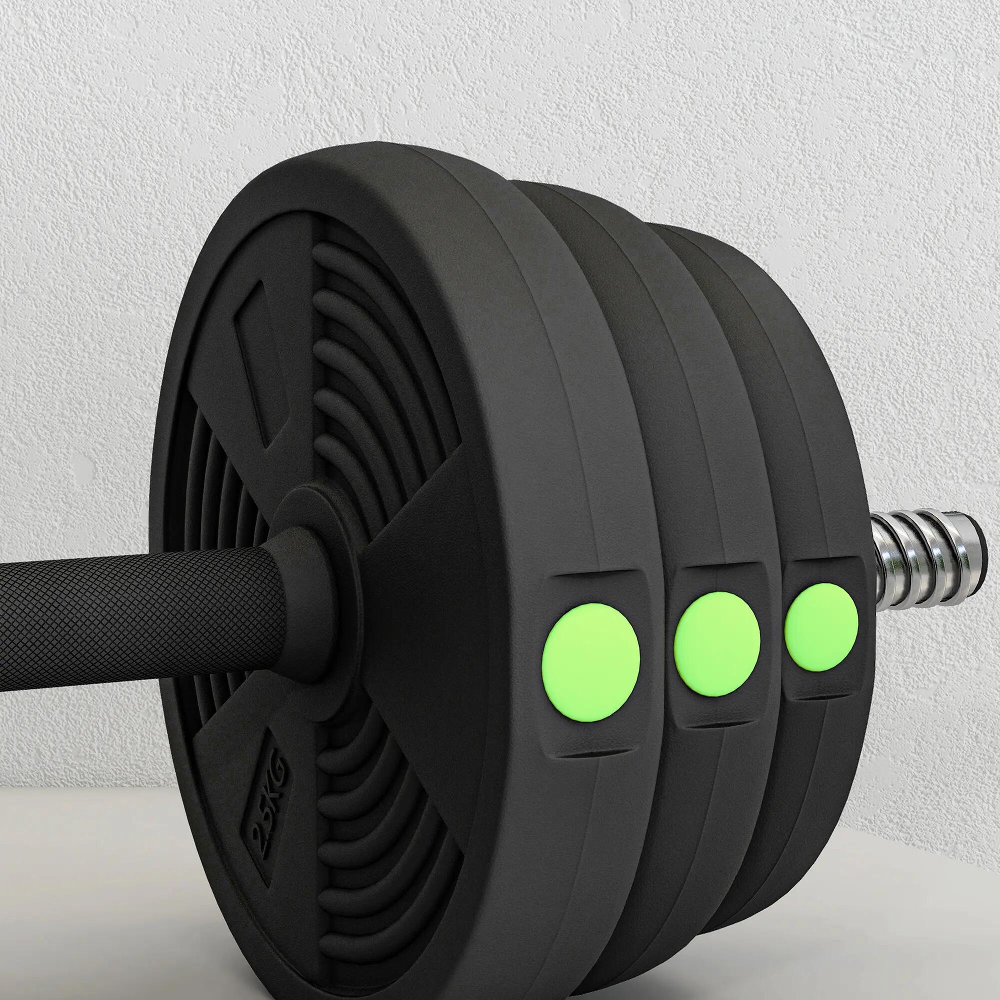 Haltères 2 en 1 de 30 kg avec barre de poids et poignée antidérapante pour muscu 9/9
