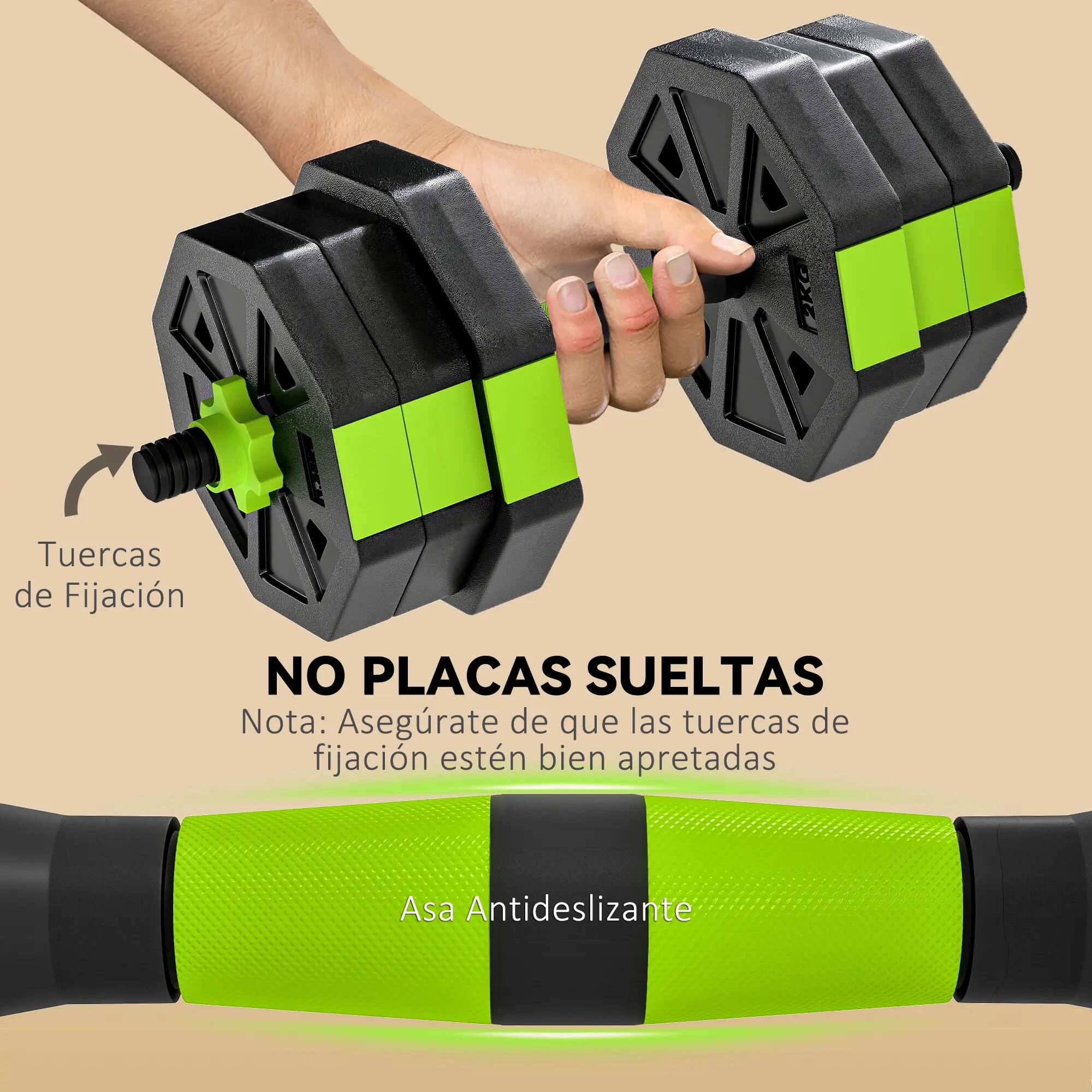 Ensemble d'haltères réglables 20 kg 6 en 1 comprenant kettlebell, barre d'haltèr 8/9
