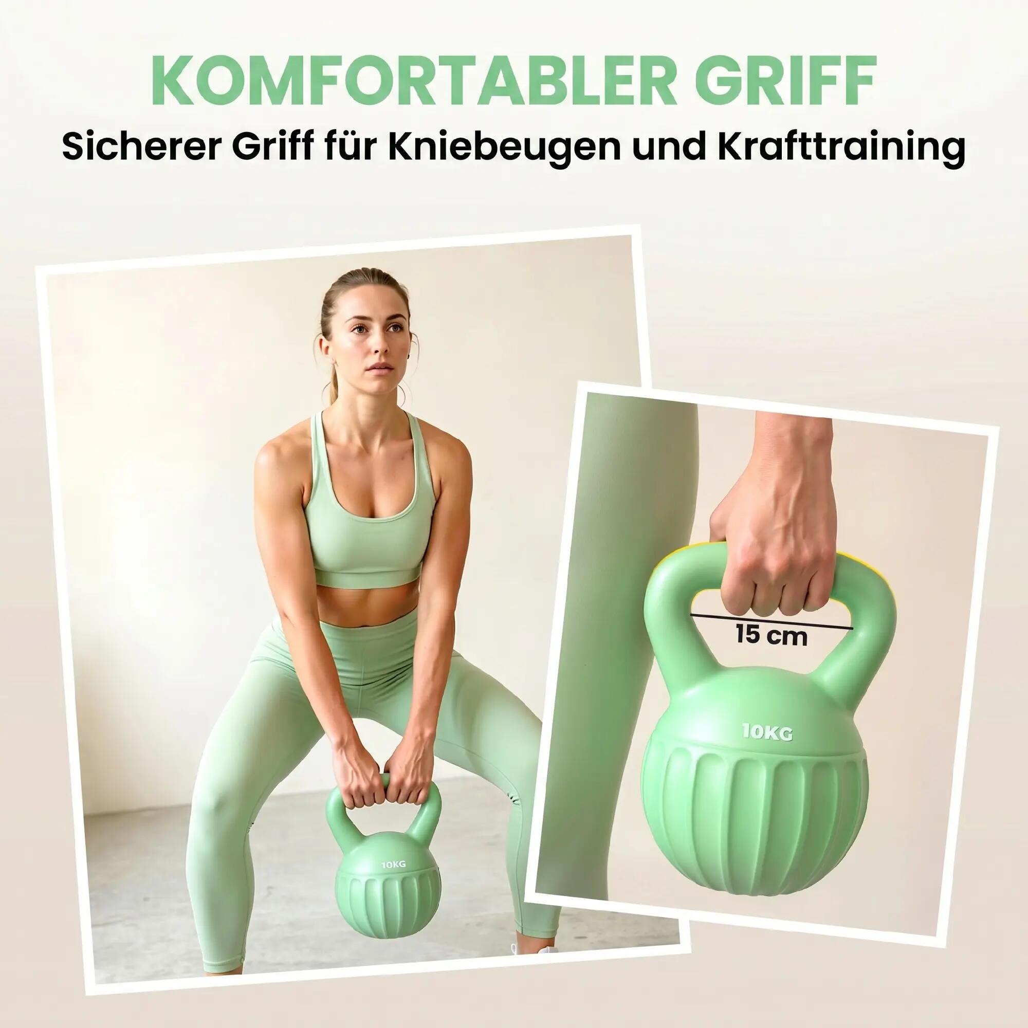 Kettlebell de 6 kg lesté de sable, idéal pour les débutants, musculation à domic 8/9
