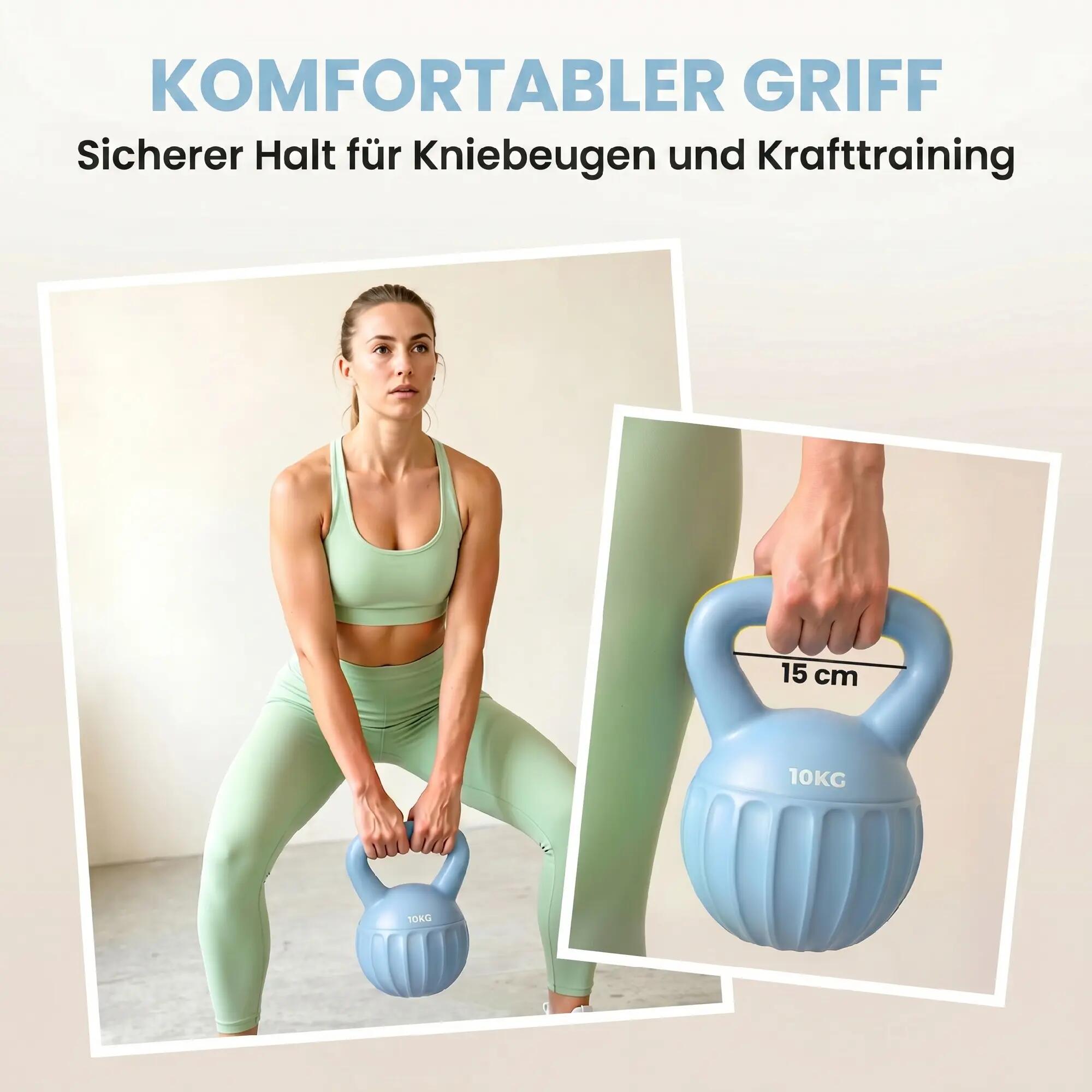 Kettlebell de 6 kg lesté de sable, idéal pour les débutants, musculation à domic 8/9