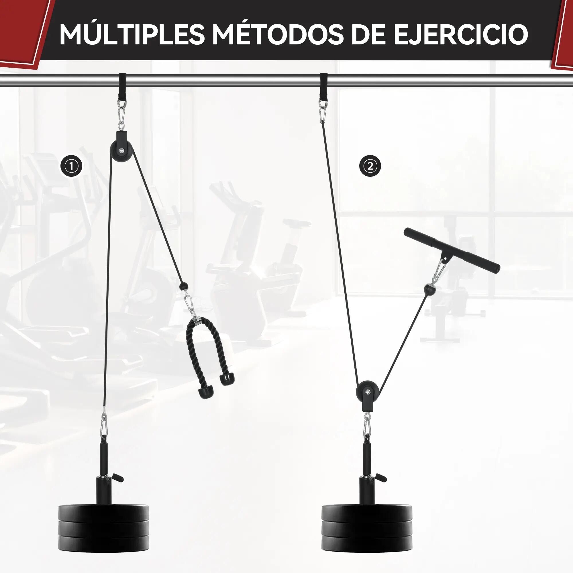 Système de poulies à câbles pour musculation en salle de sport : tirage vertical 8/9