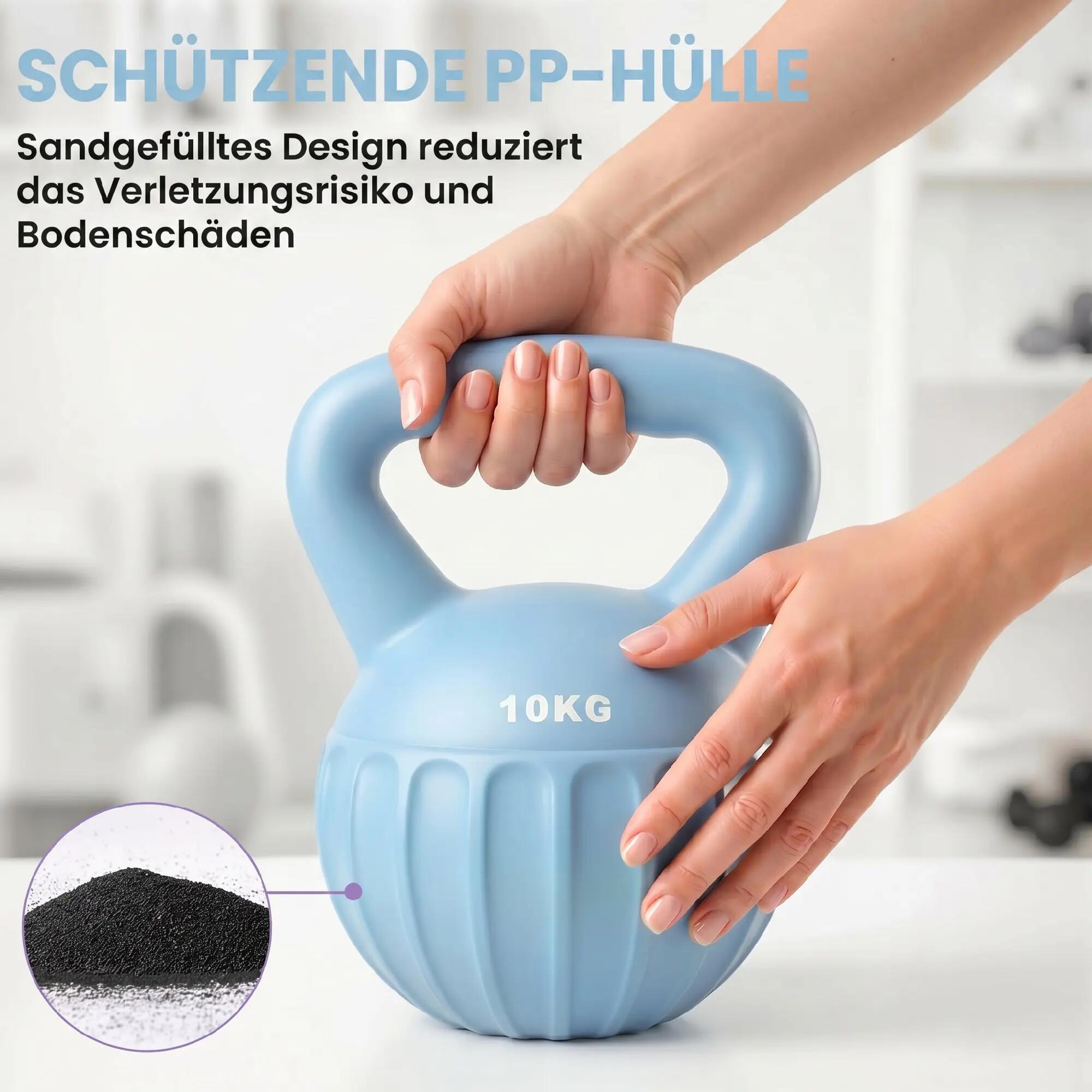 Kettlebell de 6 kg lesté de sable, idéal pour les débutants, musculation à domic 7/9