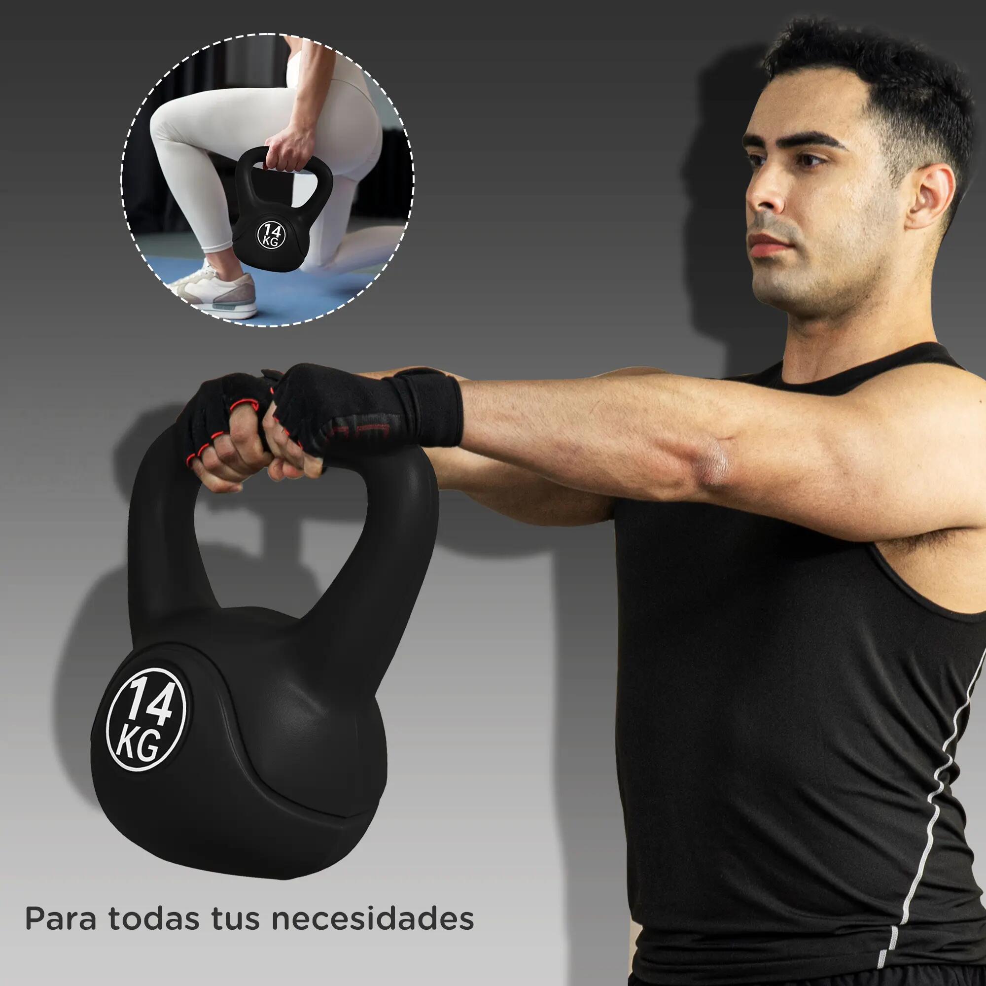 Kettlebell de 4 kg rempli de sable, avec poignée large et base plate pour l'entr 9/9