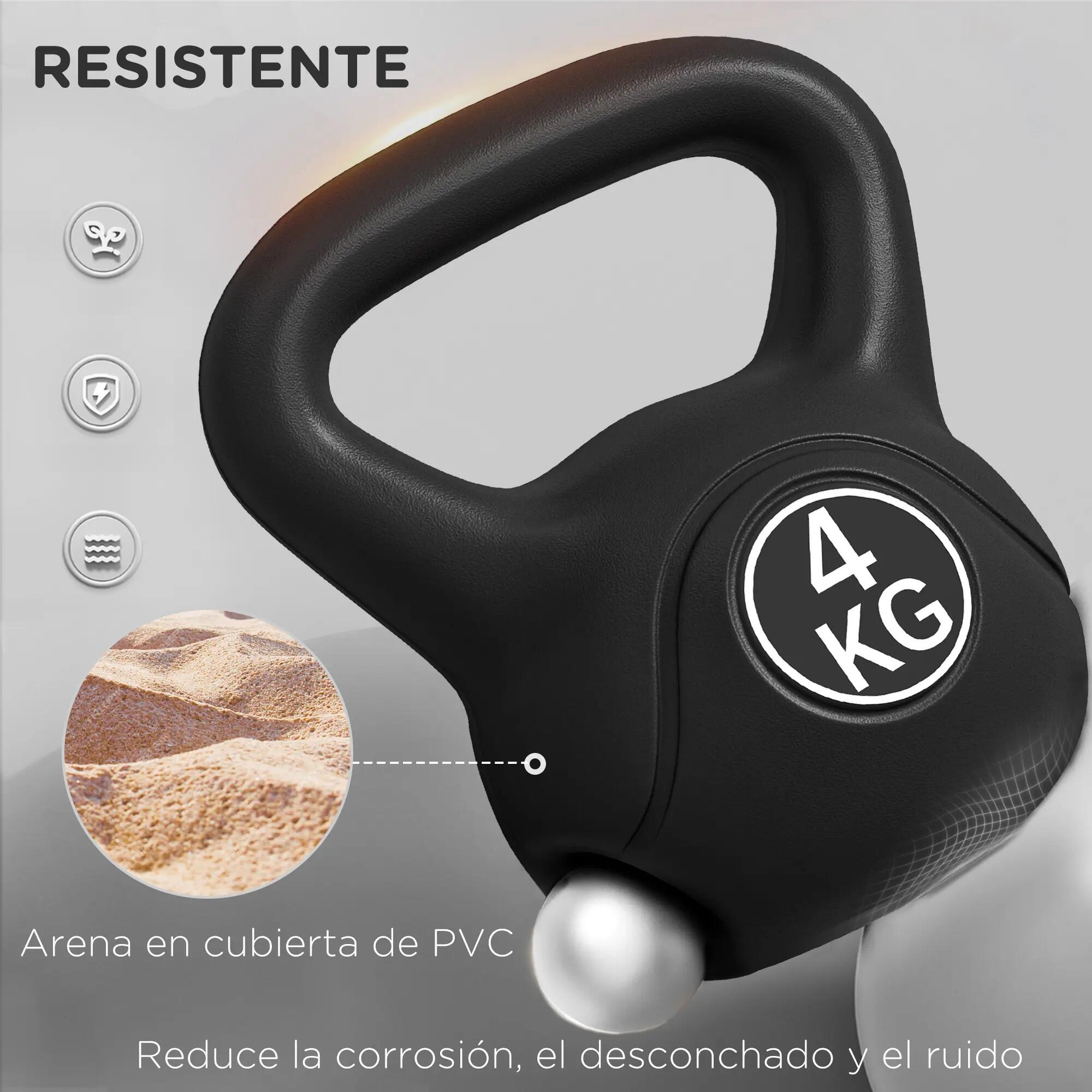Kettlebell de 4 kg rempli de sable, avec poignée large et base plate pour l'entr 7/9