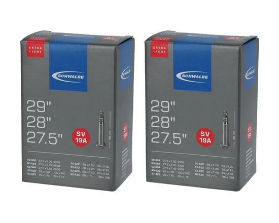 Schwalbe 2x Schlauch SV19A extra leicht (40/62-584/635) - 27,5-29 Zoll