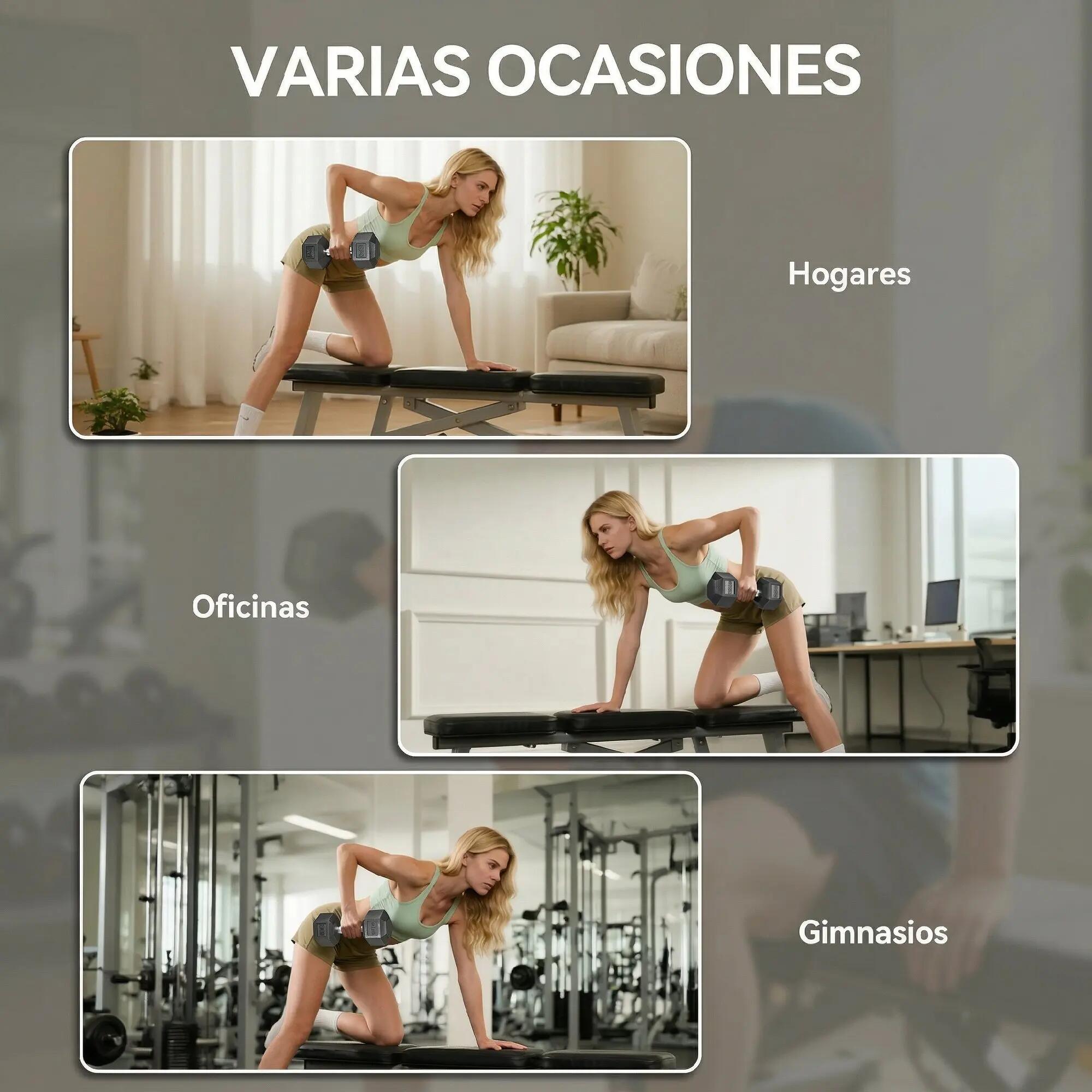Ensemble de 2 haltères hexagonales en fonte de 12,5 kg avec revêtement en caoutc 8/9