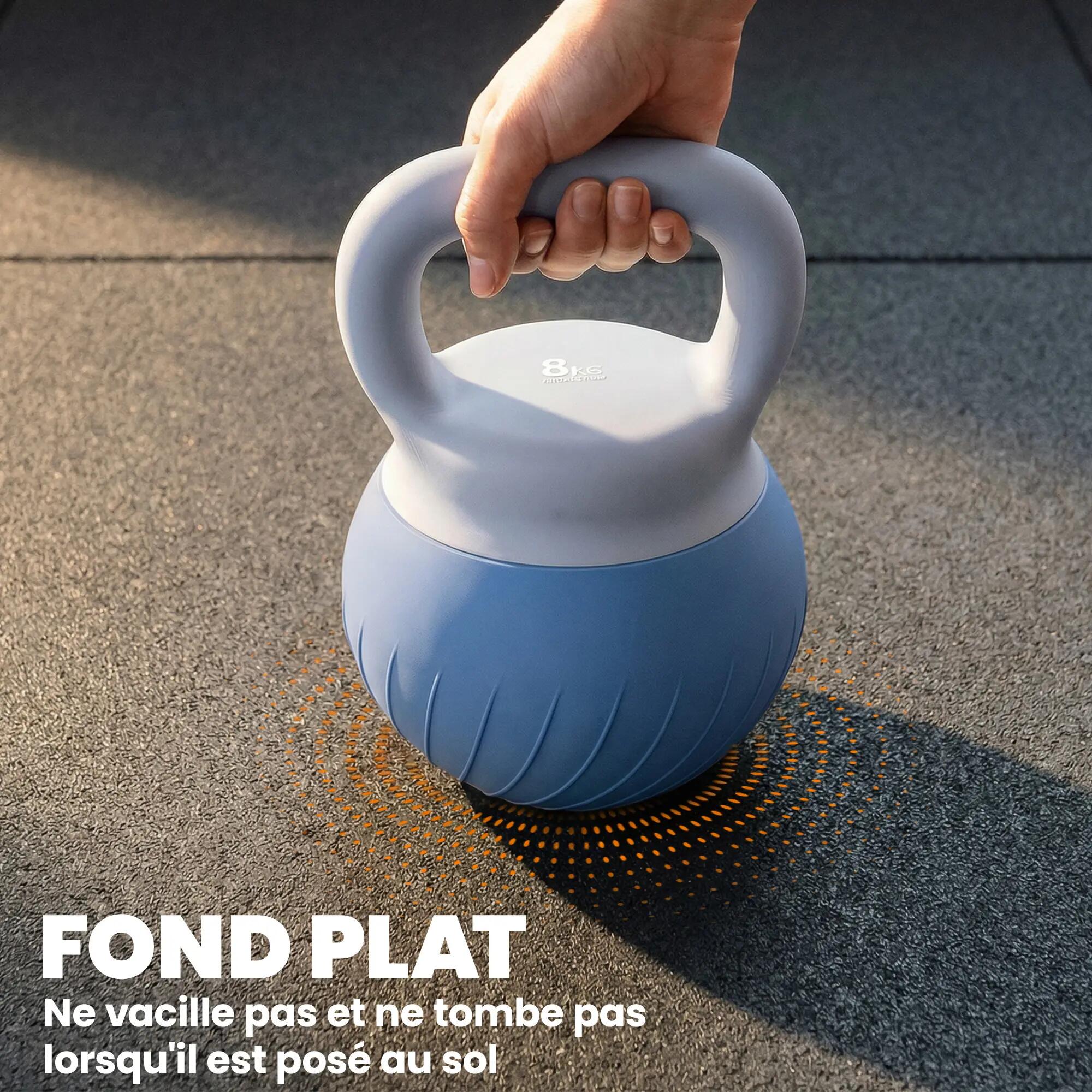 Kettlebell 8 kg, Haltère avec Poignée Ergonomique Antidérapante, Haltère à Boule 8/9