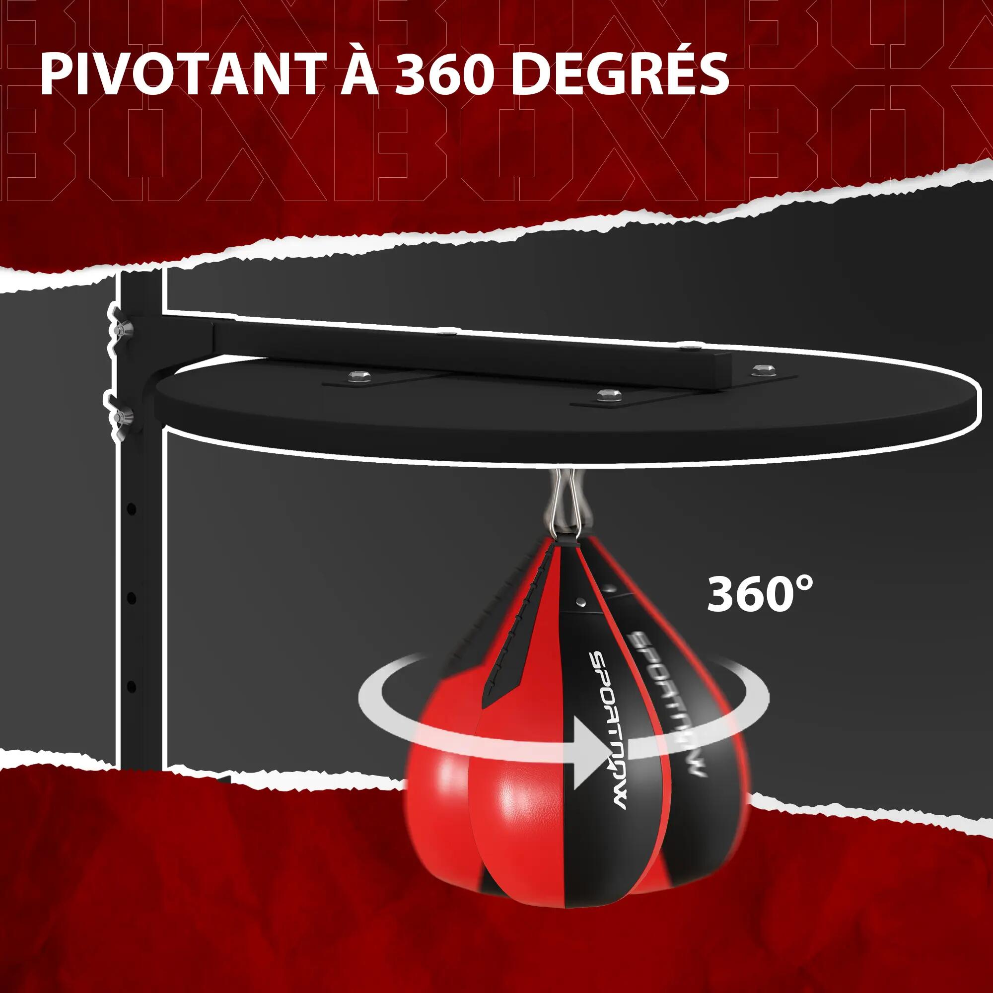 Plateforme murale avec poire de vitesse sac de frappe pour entraînement de boxe, 8/9