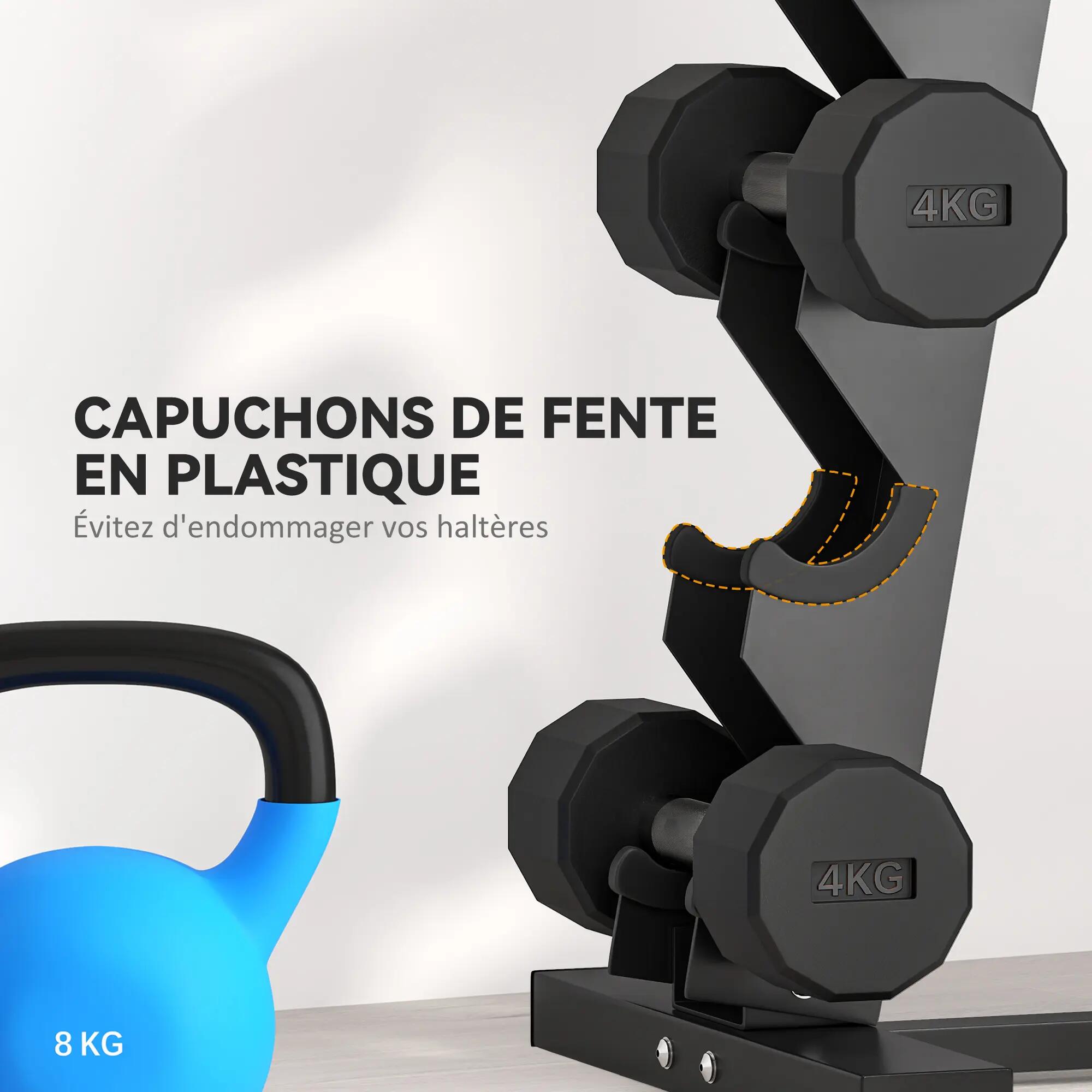 Support d'haltères à 5 niveaux stockage d'haltères en acier pour musculation Cha 7/9