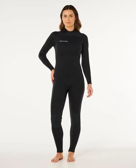 Combinaison de surf Femme Trad 4/3 mm zip dos - Noir