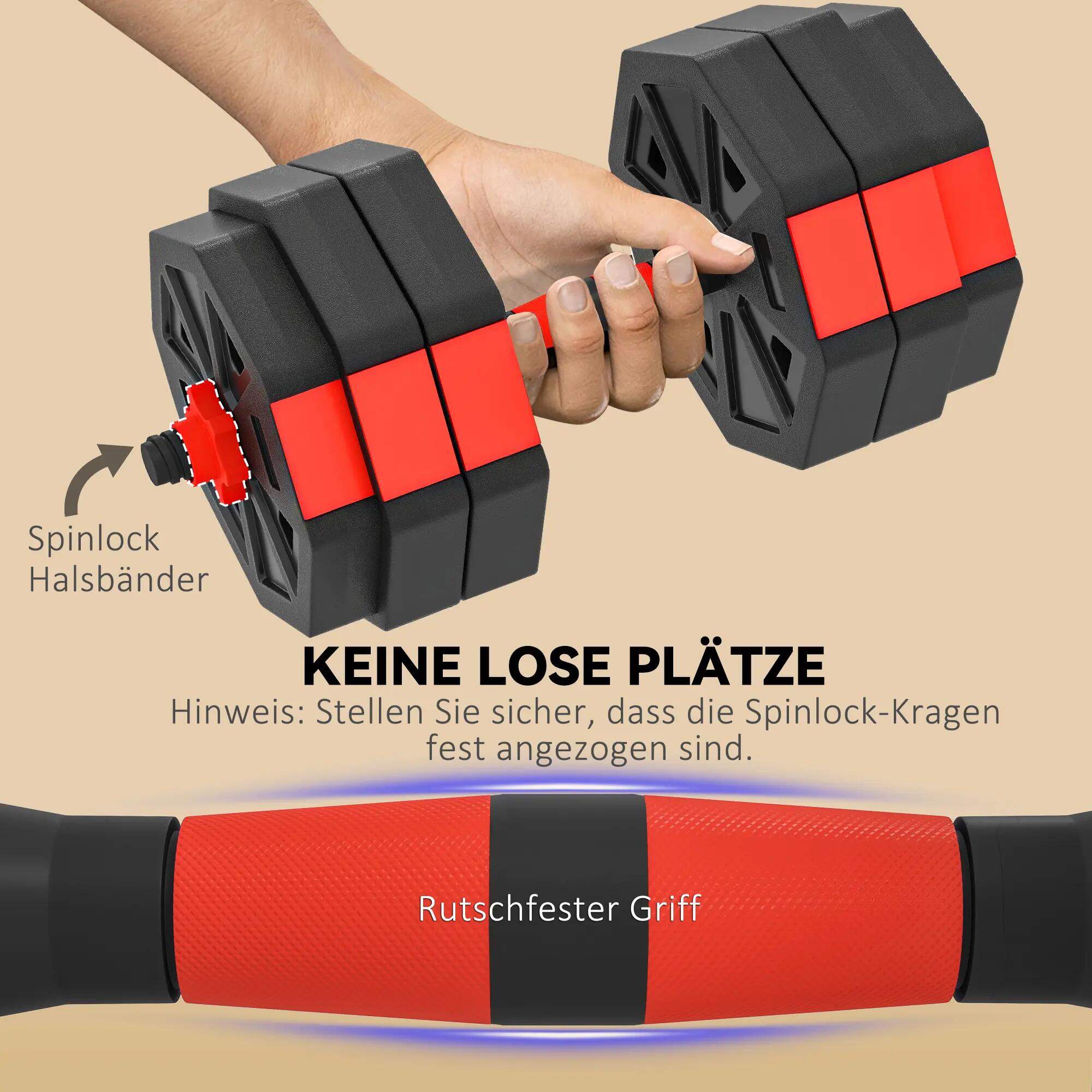 Ensemble d'haltères 6 en 1, réglables jusqu'à 30 kg, pour l'entraînement muscula 8/9