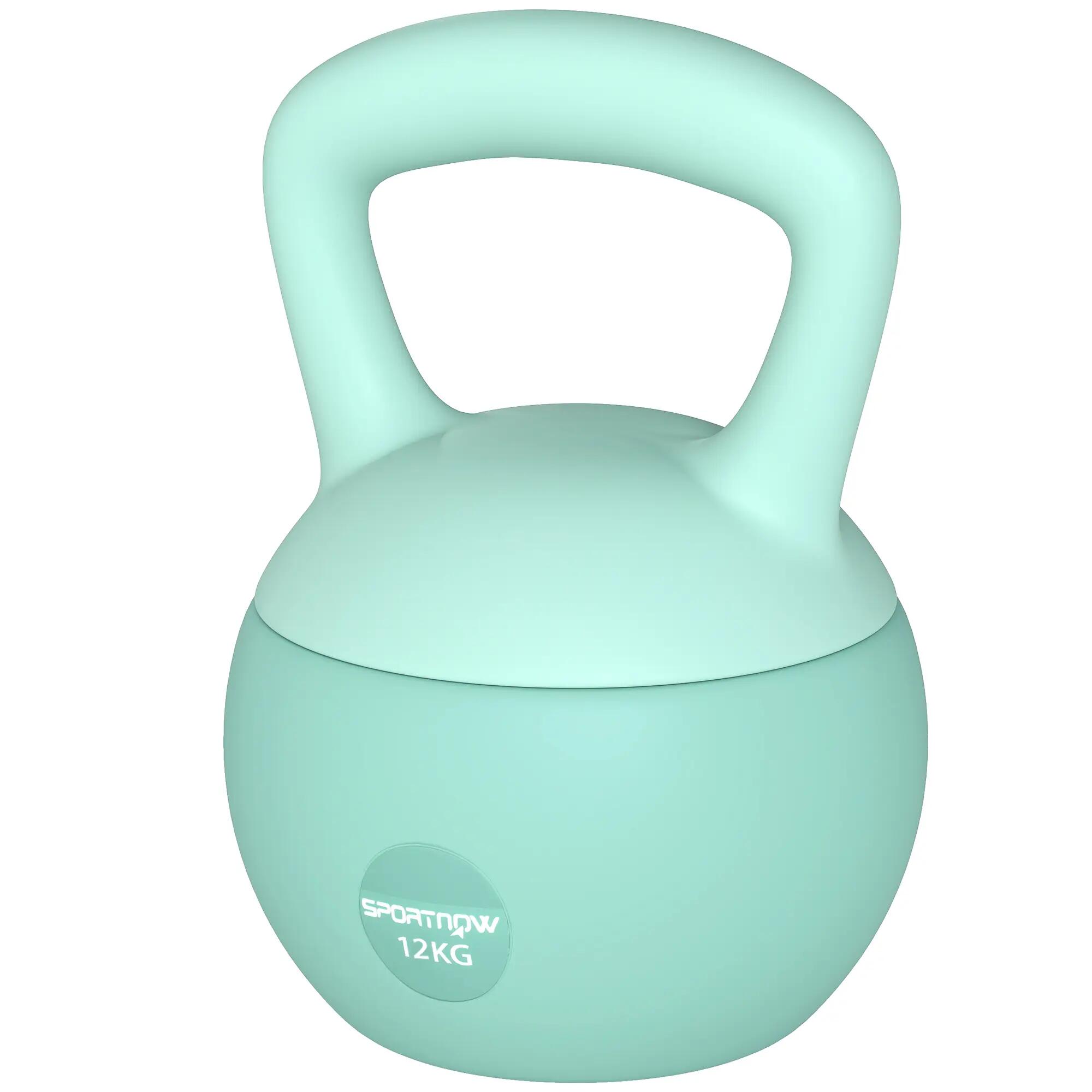 Kettlebell de 12 kg, lestée de sable, avec poignée métallique antidérapante pour 2/9