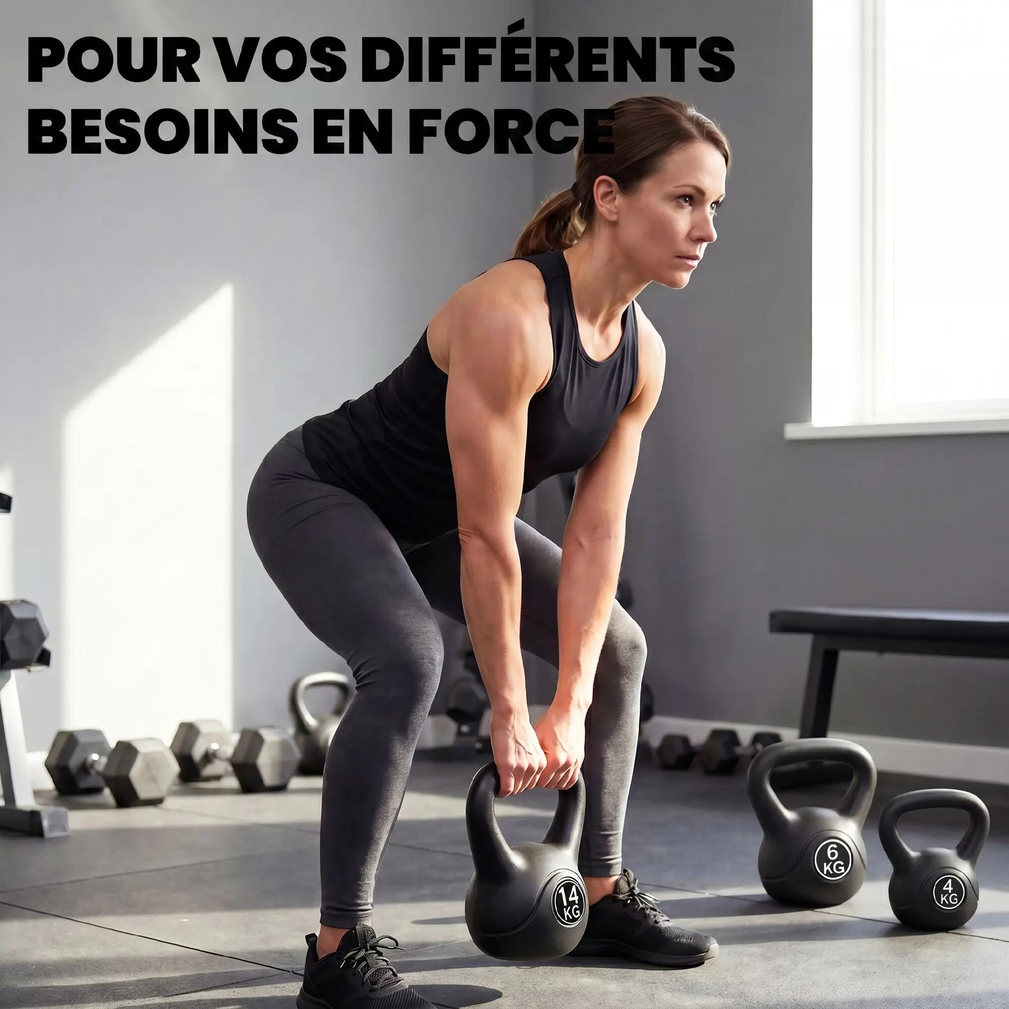 Kettlebell 14 kg, haltère avec poignée ergonomique, haltère à boule, musculation 8/9