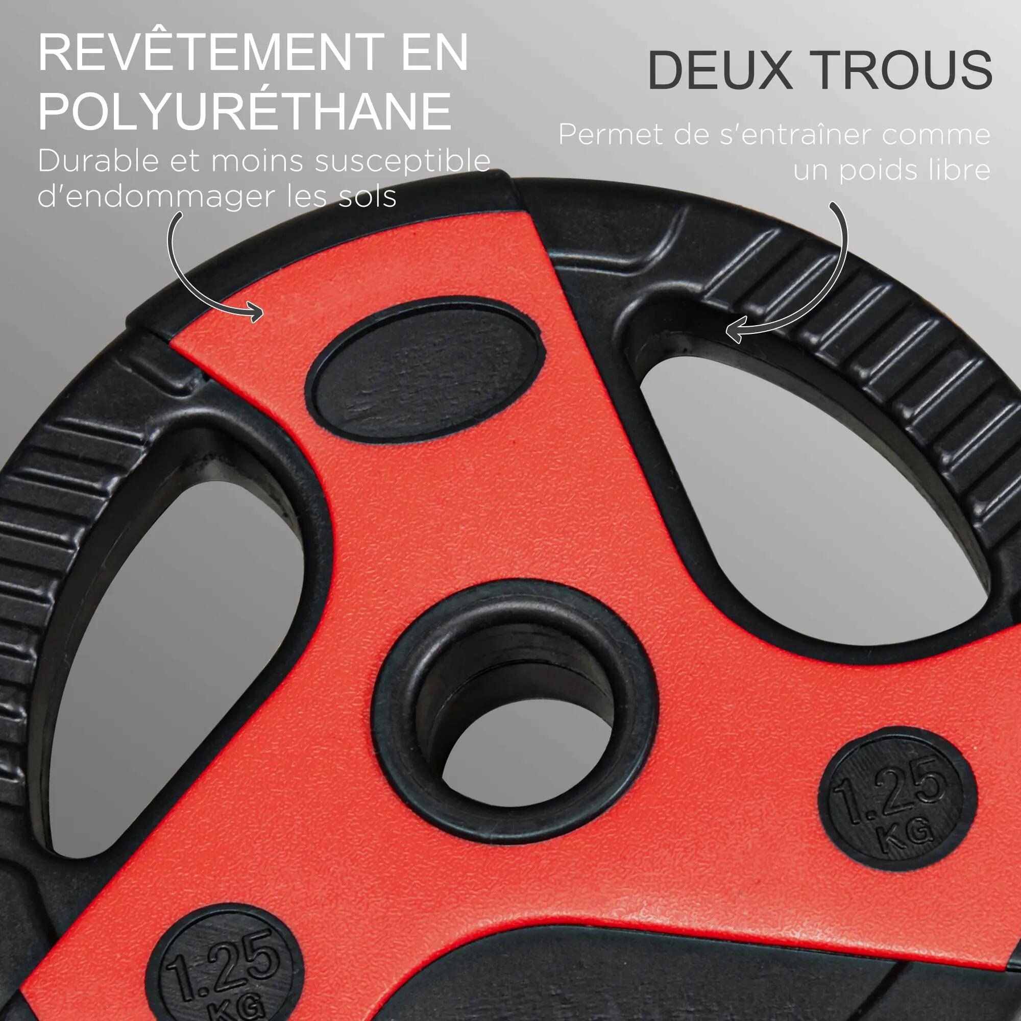 Ensemble d'haltère 20 kg kit barre de musculation avec poignée antidérapante, po 7/9