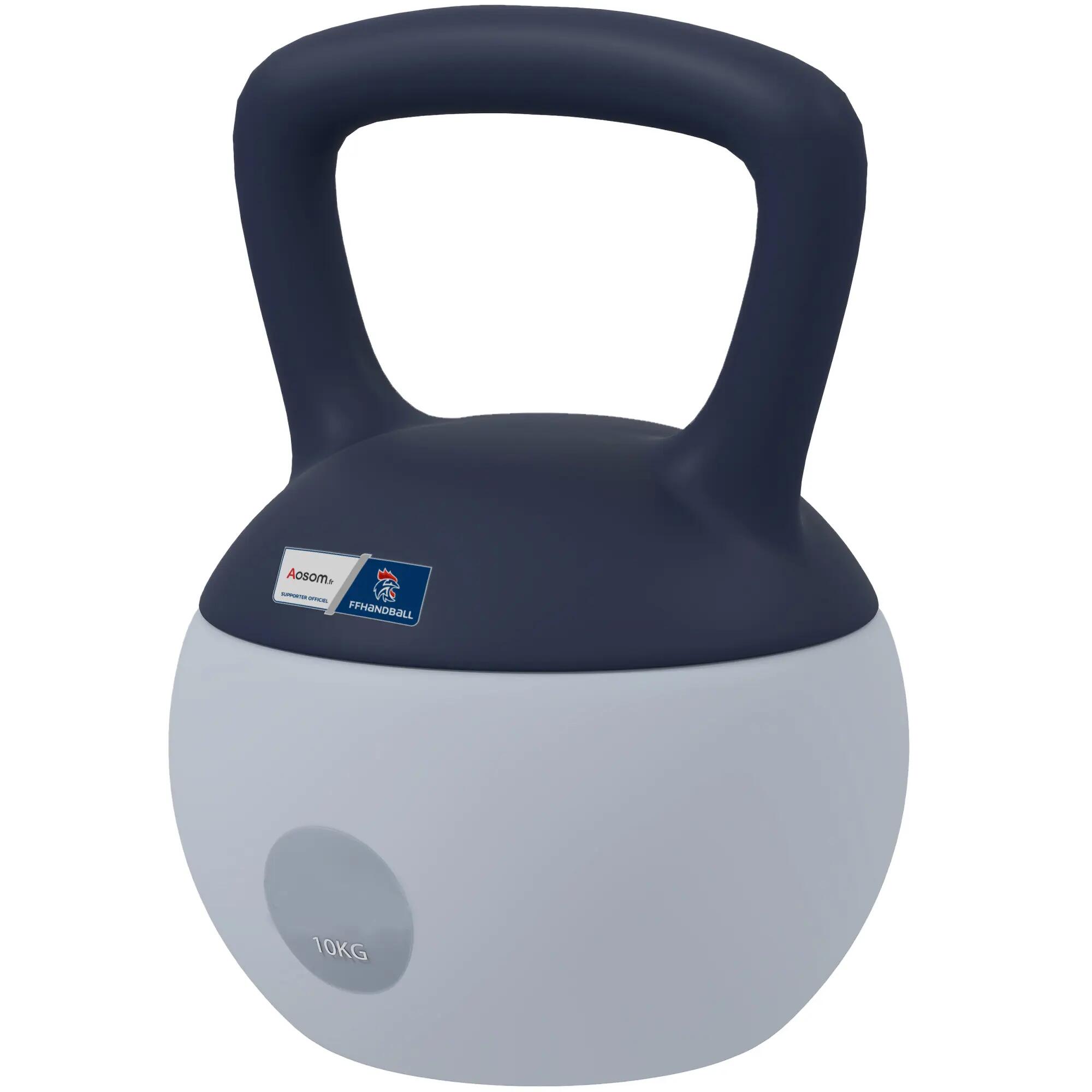 Kettlebell 10kg - Collaboration .fr x FFHandball - haltère avec poignée antidéra 2/9