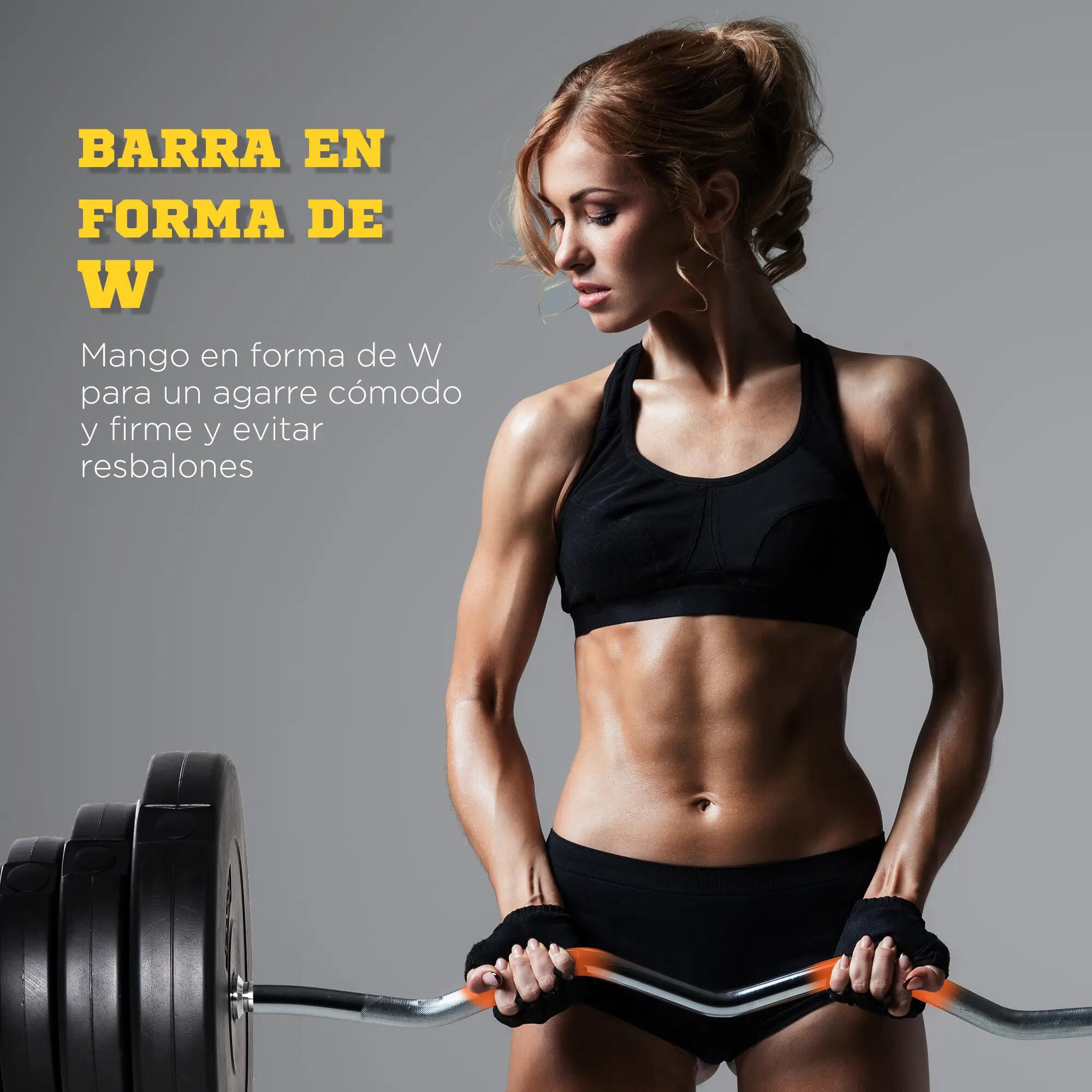 Barre de musculation incurvée 70 kg avec 8 disques interchangeables (2,5 kg à 15 5/9