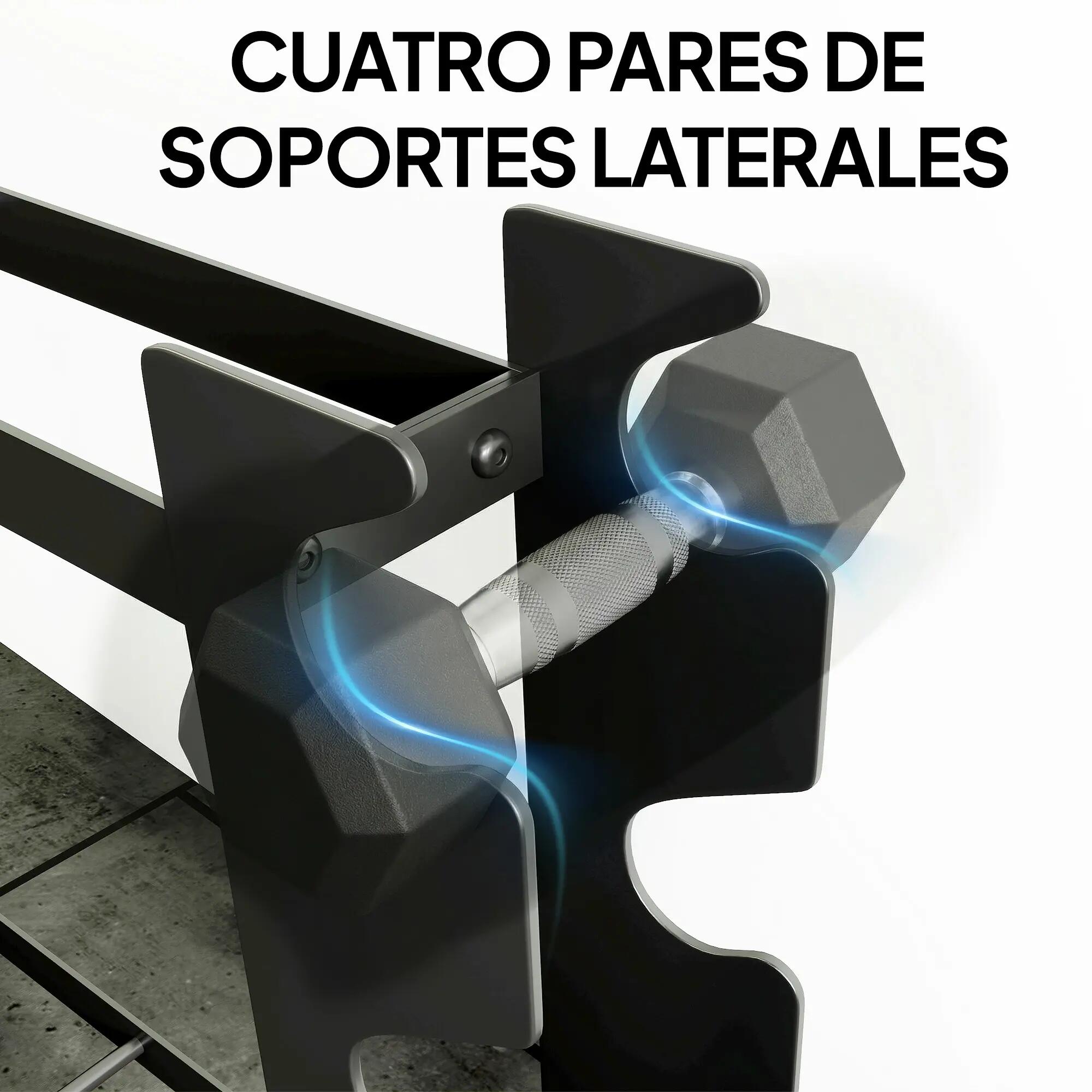 Support à haltères à 4 niveaux, robuste, en acier, pour salle de sport à domicil 8/9