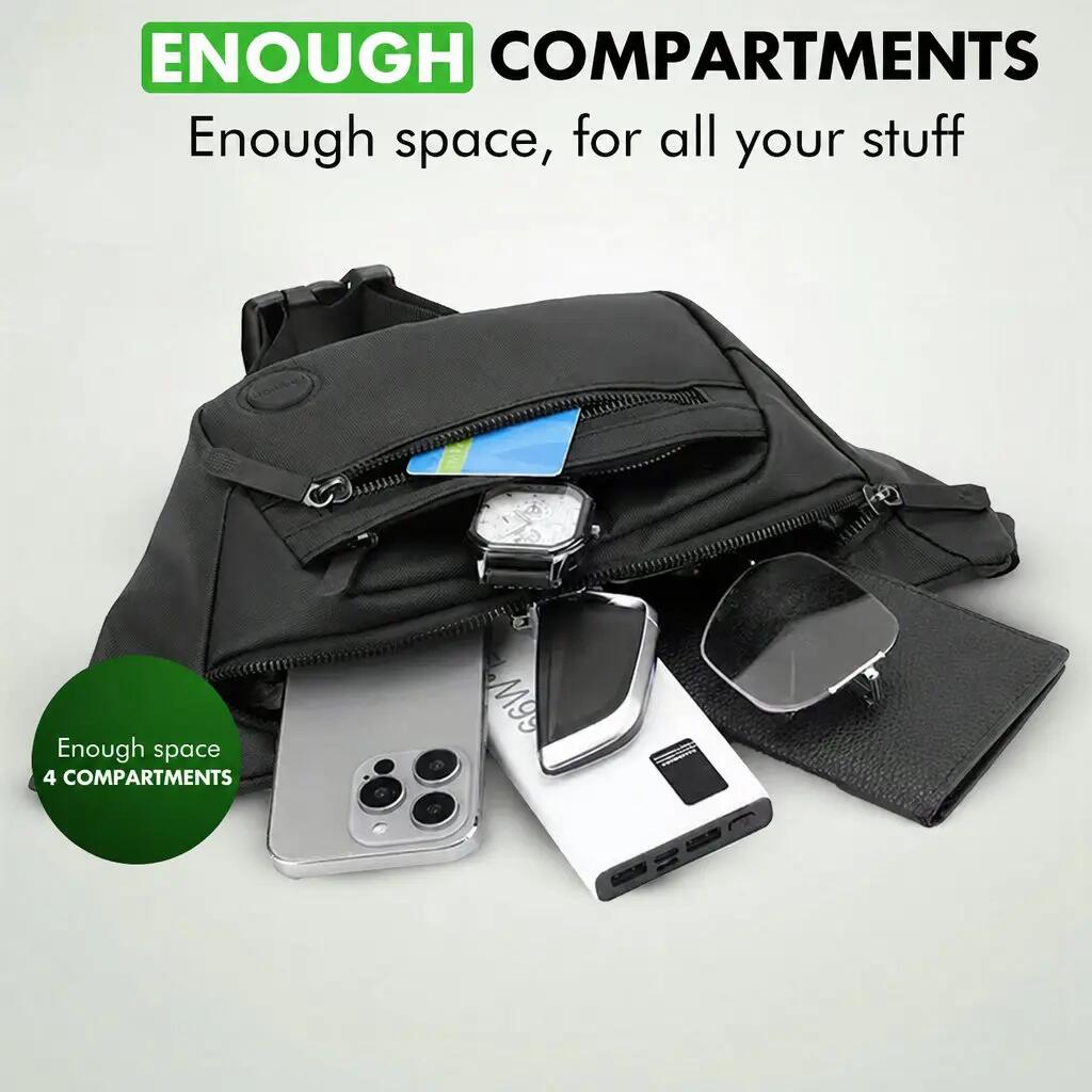 RFID-Bauchtasche, wasserabweisend, schwarz 6/6