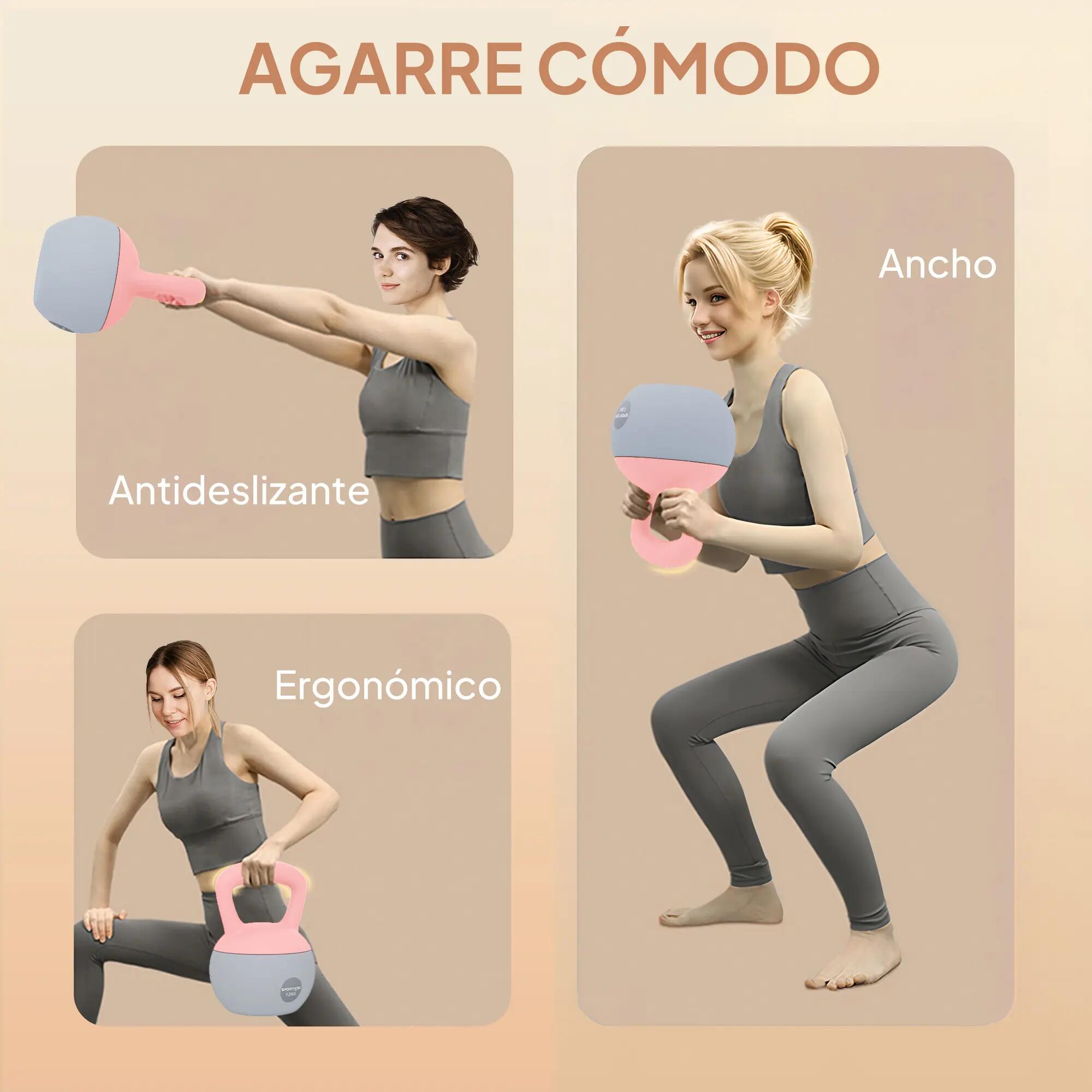 Kettlebell 12 kg rempli de sable, poignée antidérapante en métal, pour l'entraîn 7/9