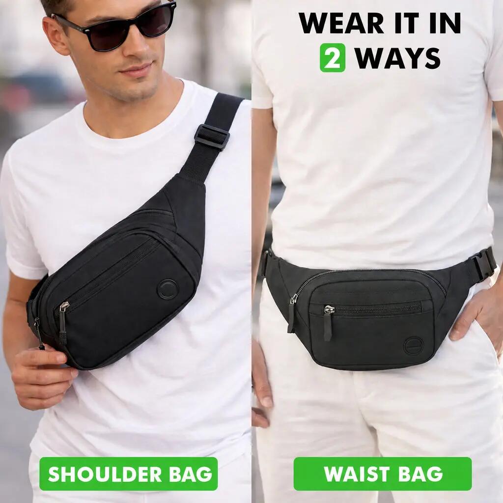 RFID-Bauchtasche, wasserabweisend, schwarz 3/6